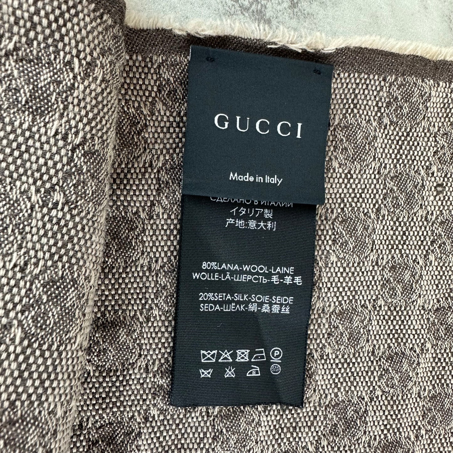 Gucci Monogram Sherry Line Wool Scarf
