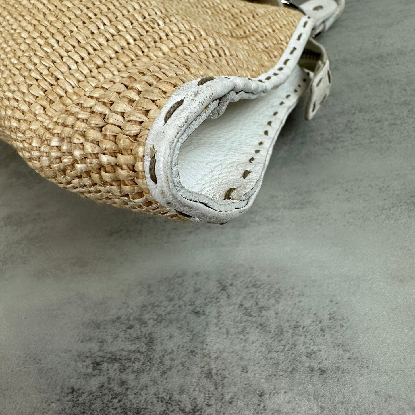 Fendi Small Raffia Selleria Trapezio Hobo Bag