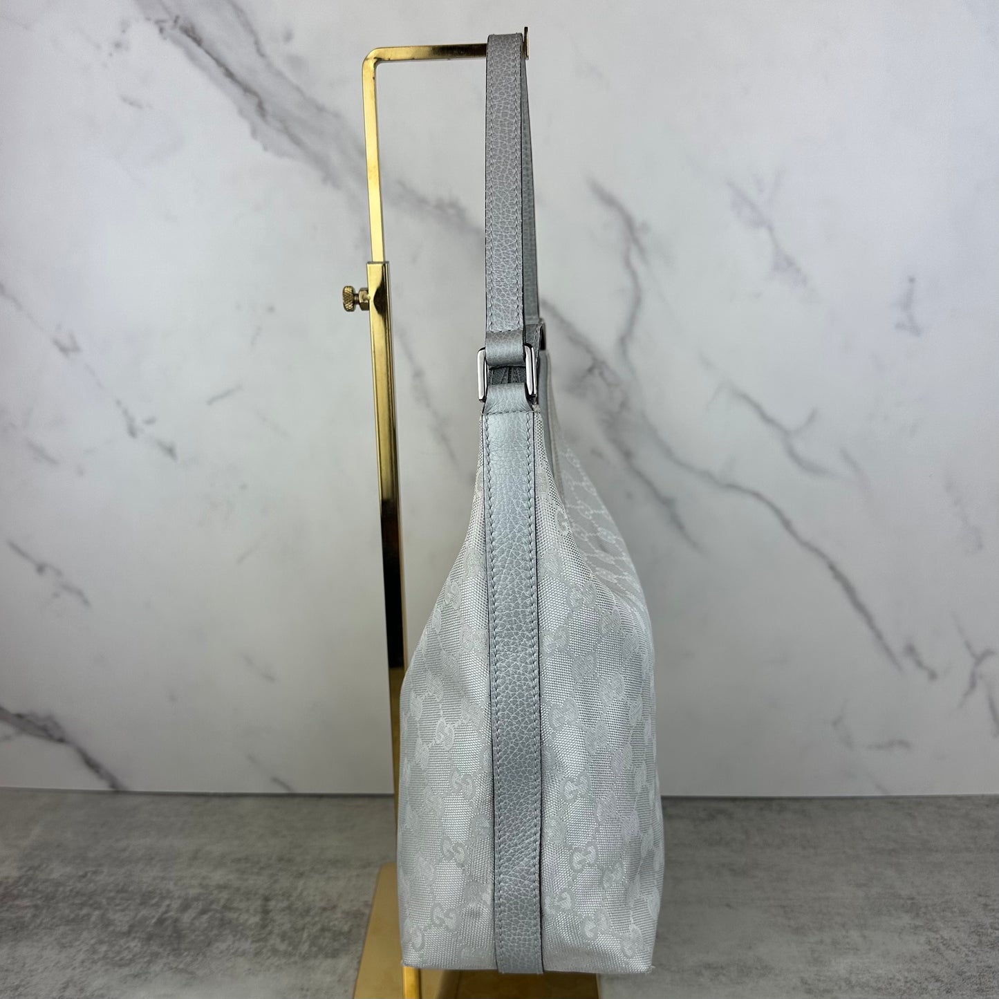 Vintage Gucci Metallic Silver GG Hobo Bag