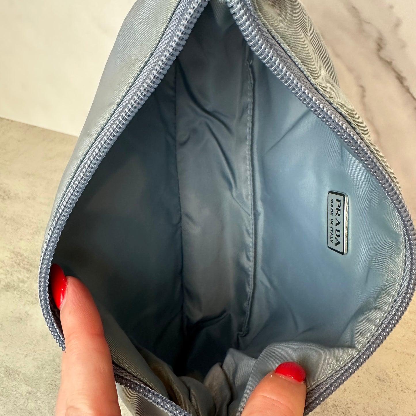Prada Blue Nylon Pochette