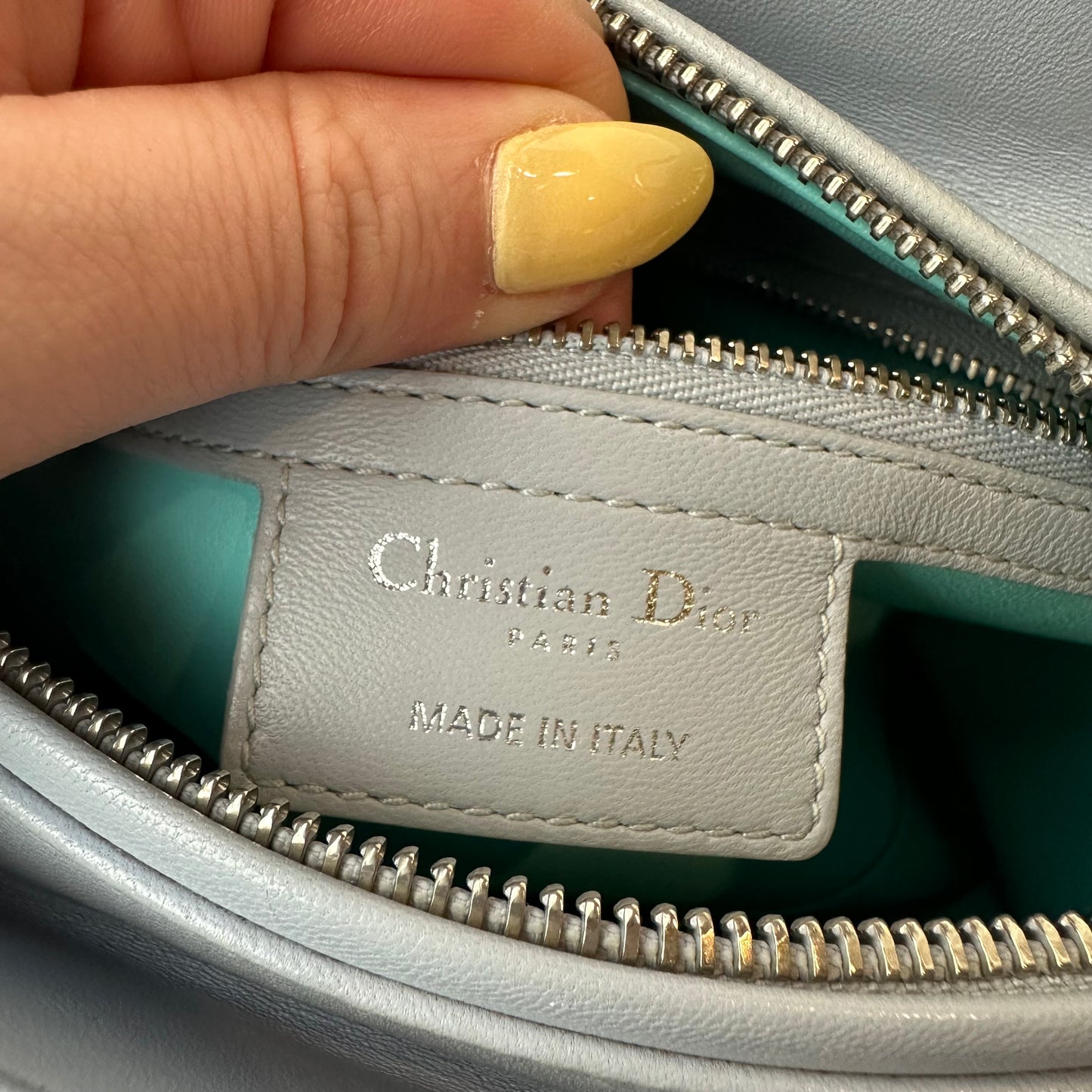 Christian Dior Lambskin Cannage Medium Bi-Color Lady Dior