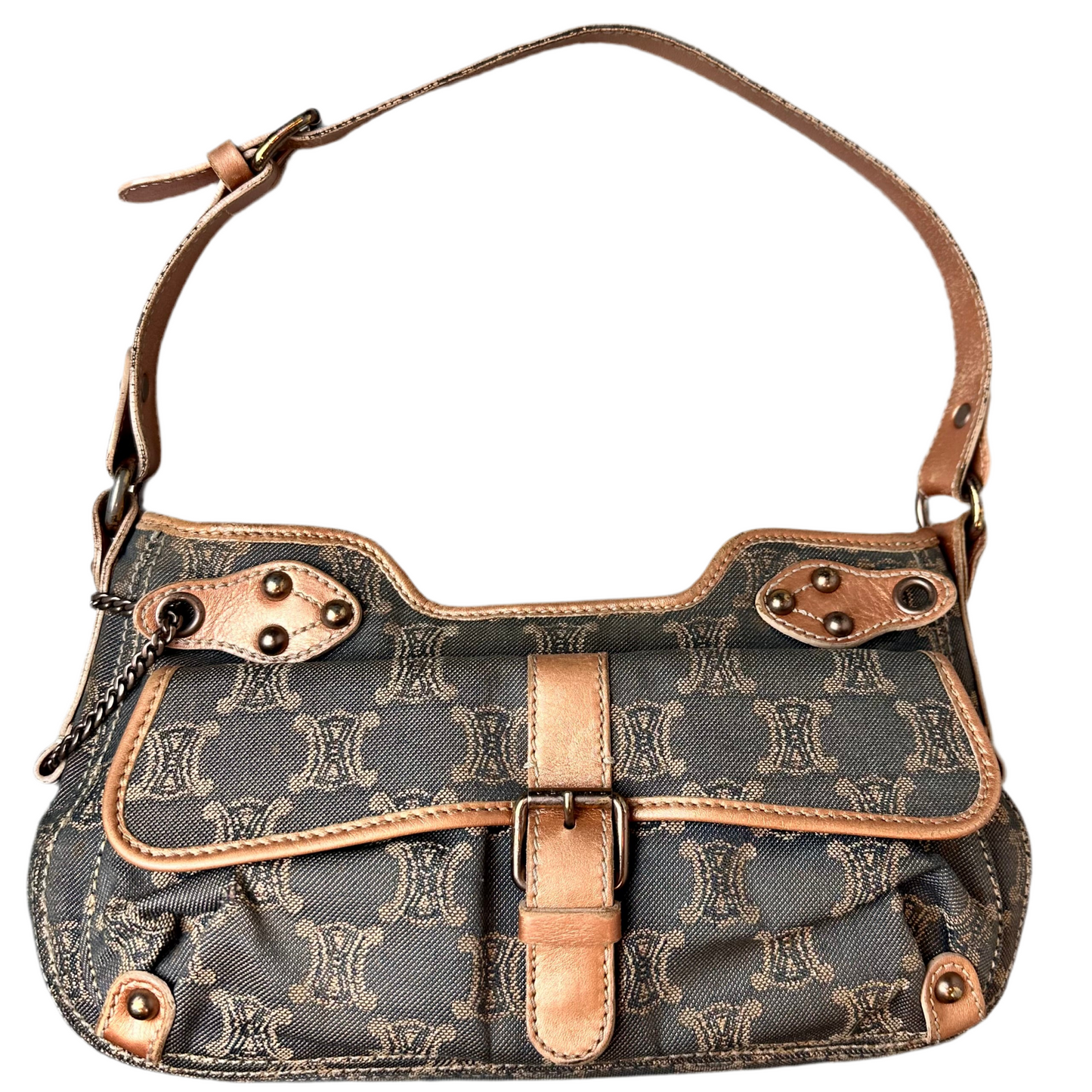 Céline Macadam Denim Shoulder Bag