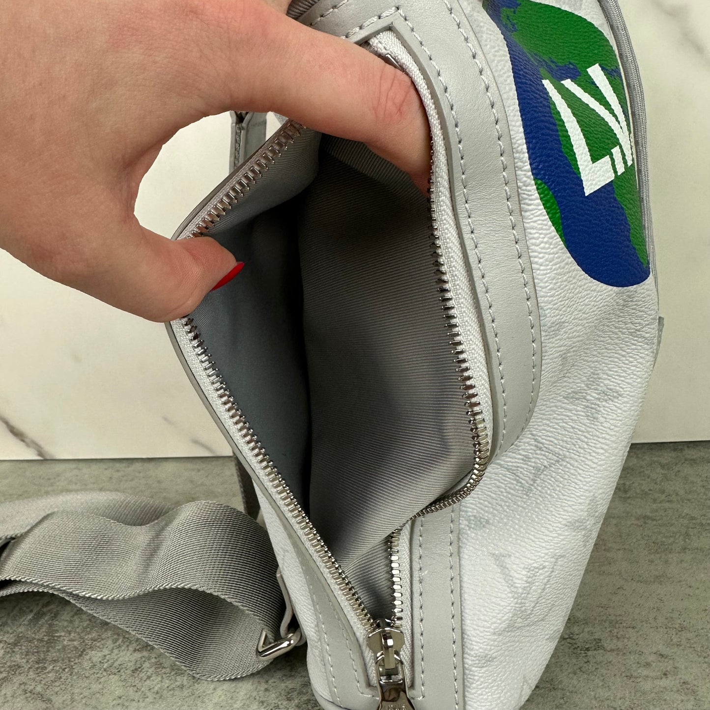 Louis Vuitton Limited Edition Monogram Chalk Sling Bag