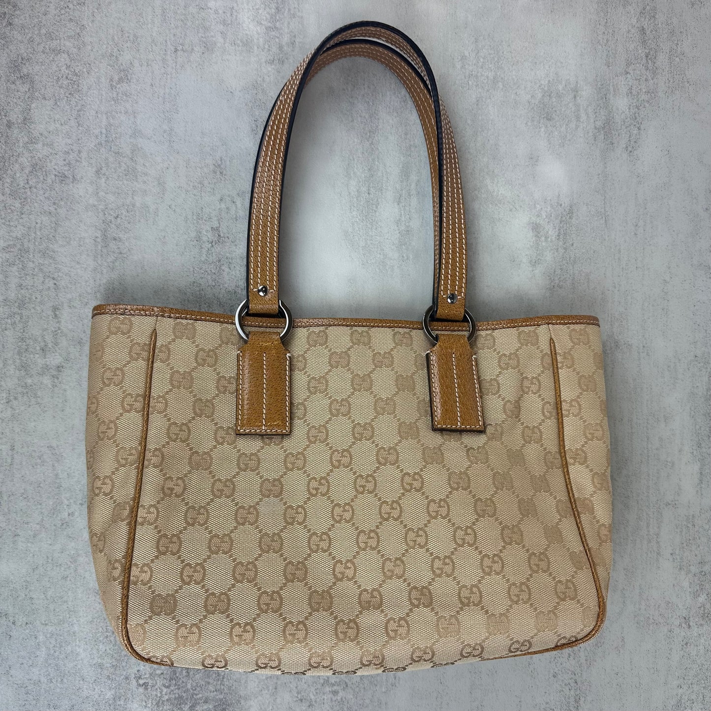 Gucci GG Monogram Canvas & Leather Tote