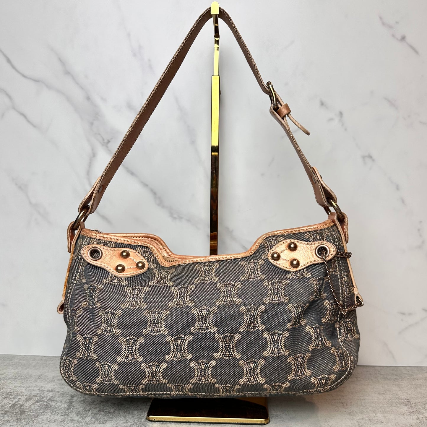 Céline Macadam Denim Shoulder Bag