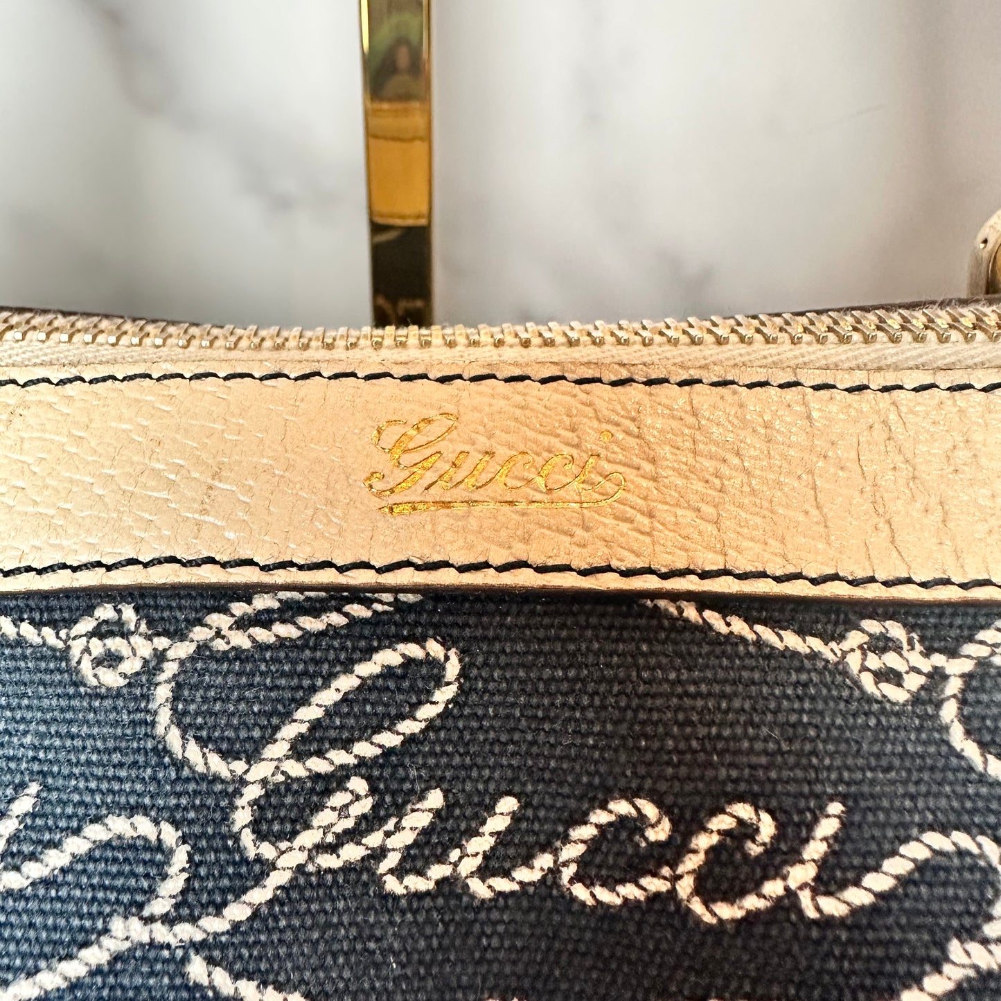 Gucci Nautical Print Abbey D- Ring Shoulder Bag
