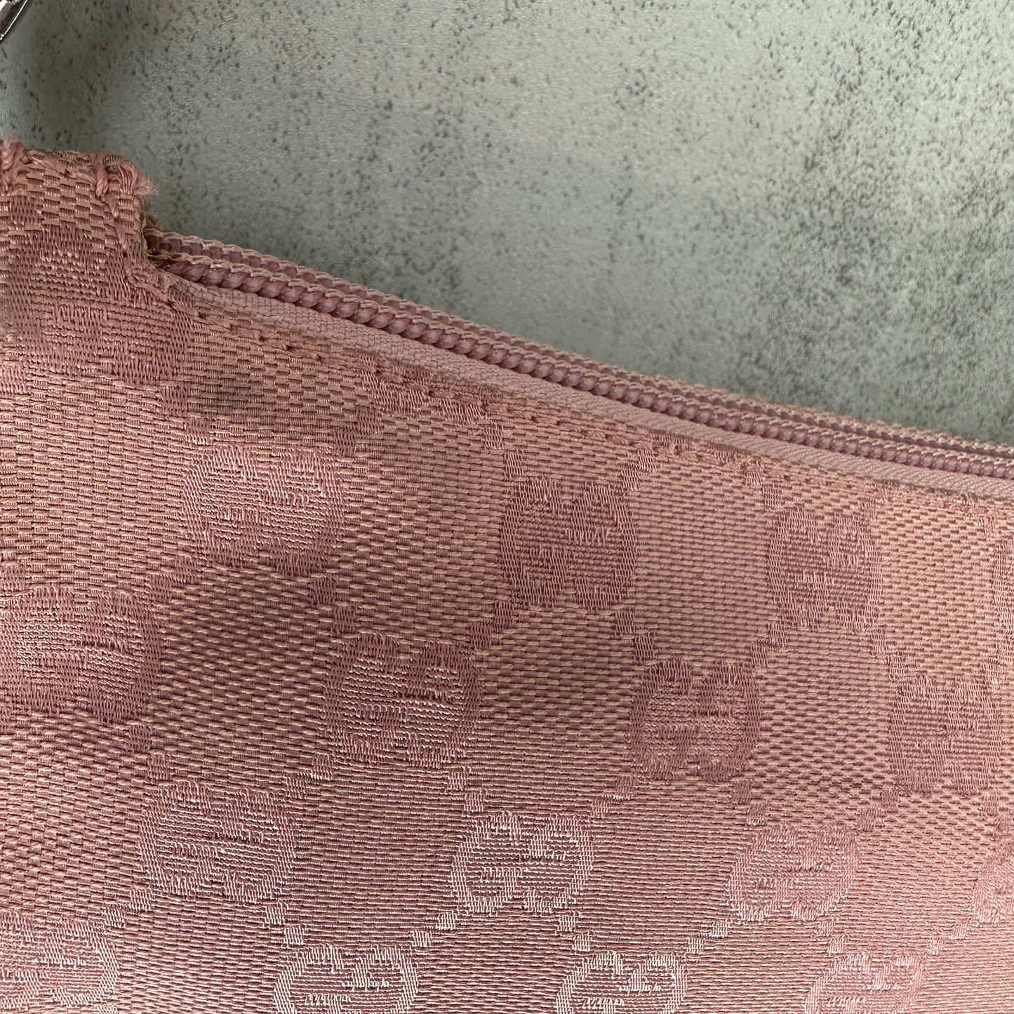 Gucci Pink Bamboo Handle Pochette