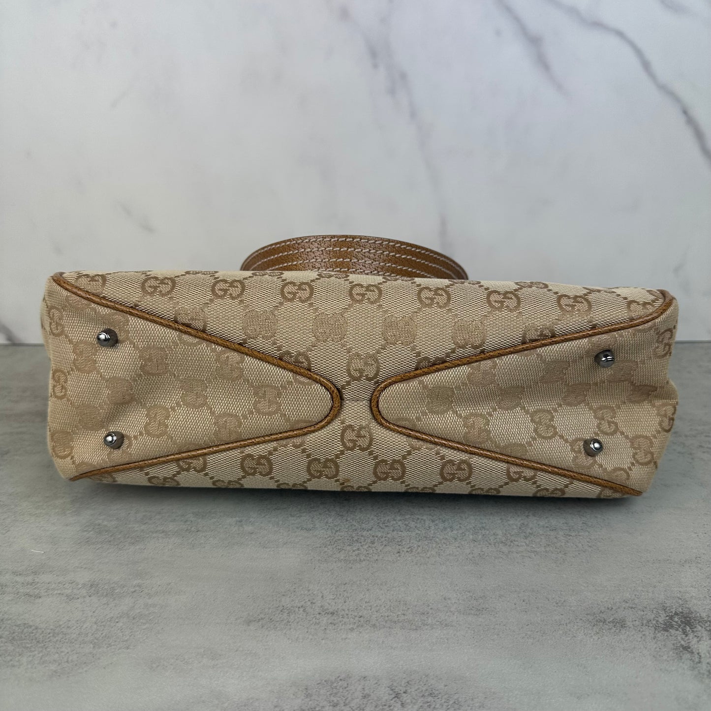 Gucci GG Monogram Canvas & Leather Tote
