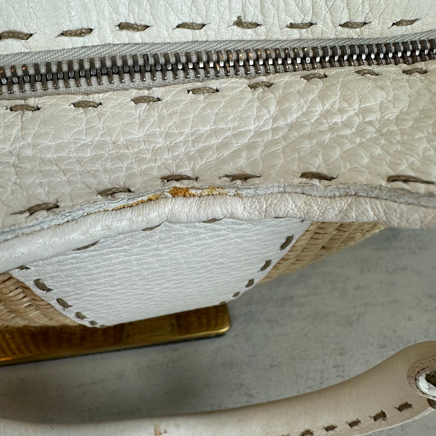 Fendi Small Raffia Selleria Trapezio Hobo Bag