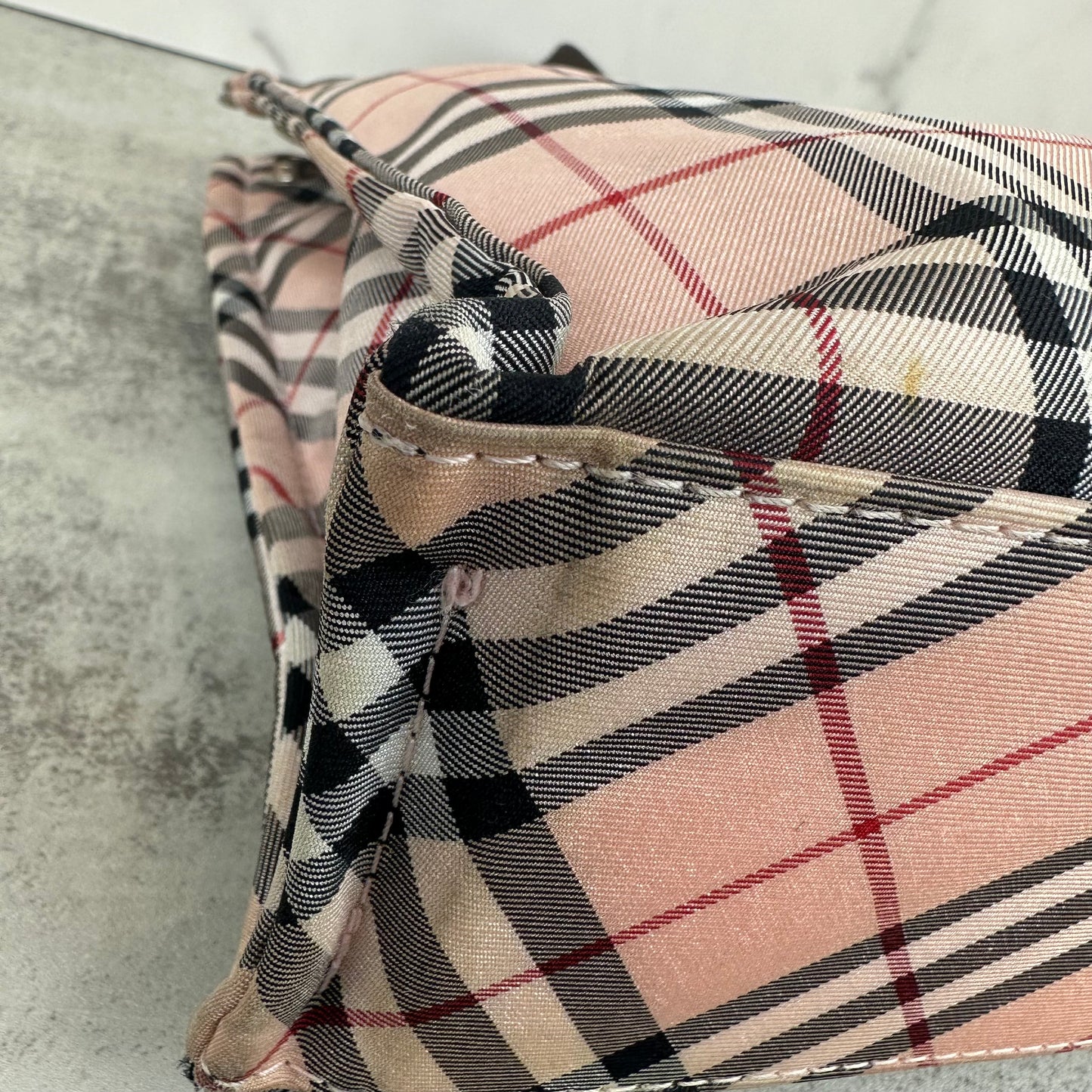 Burberry Nova Check Blue Label Nylon Tote