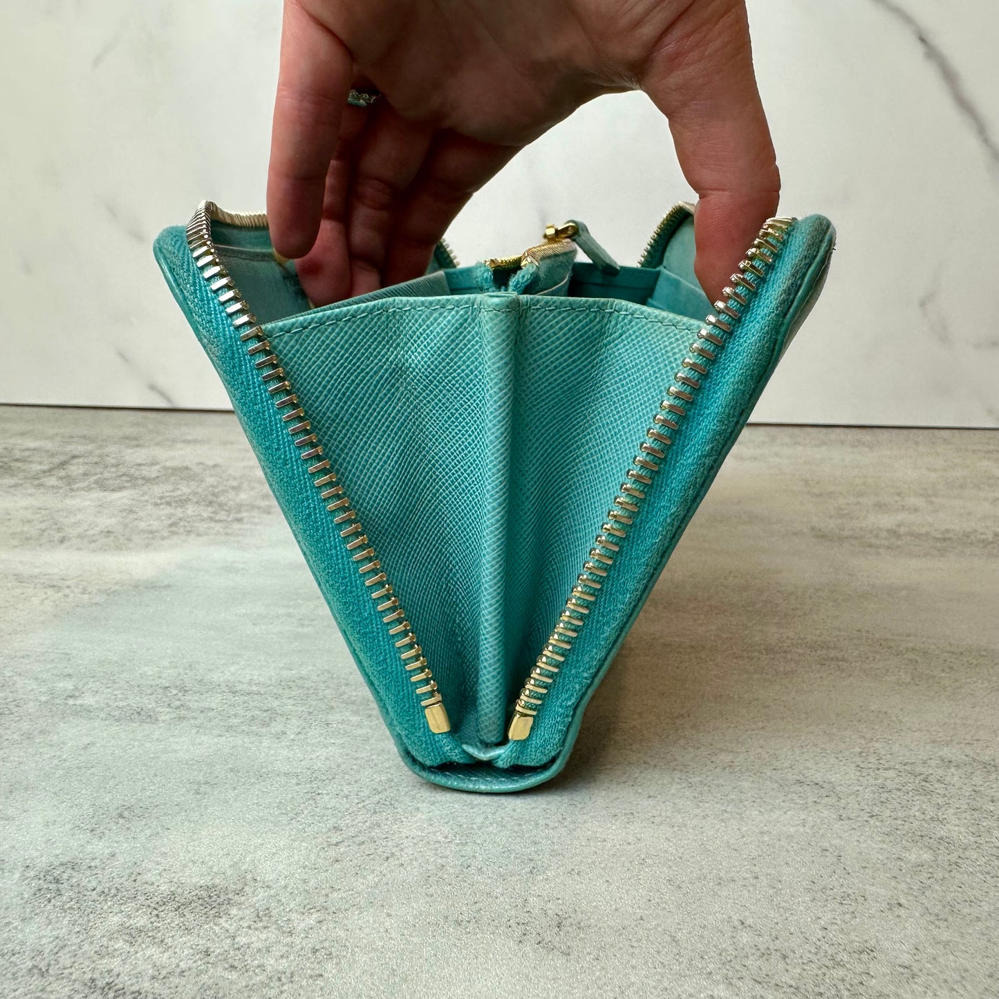 Prada Saffiano Metal Leather Continental Wallet