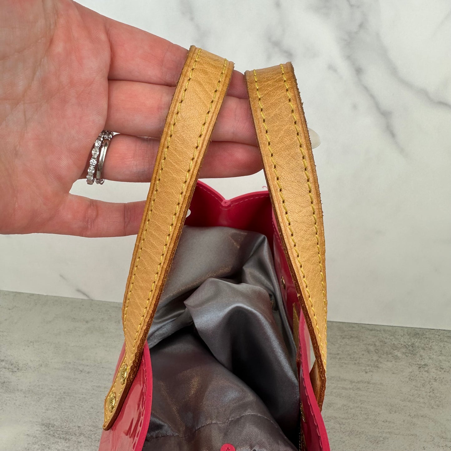 Louis Vuitton Pink Vernis Reade PM