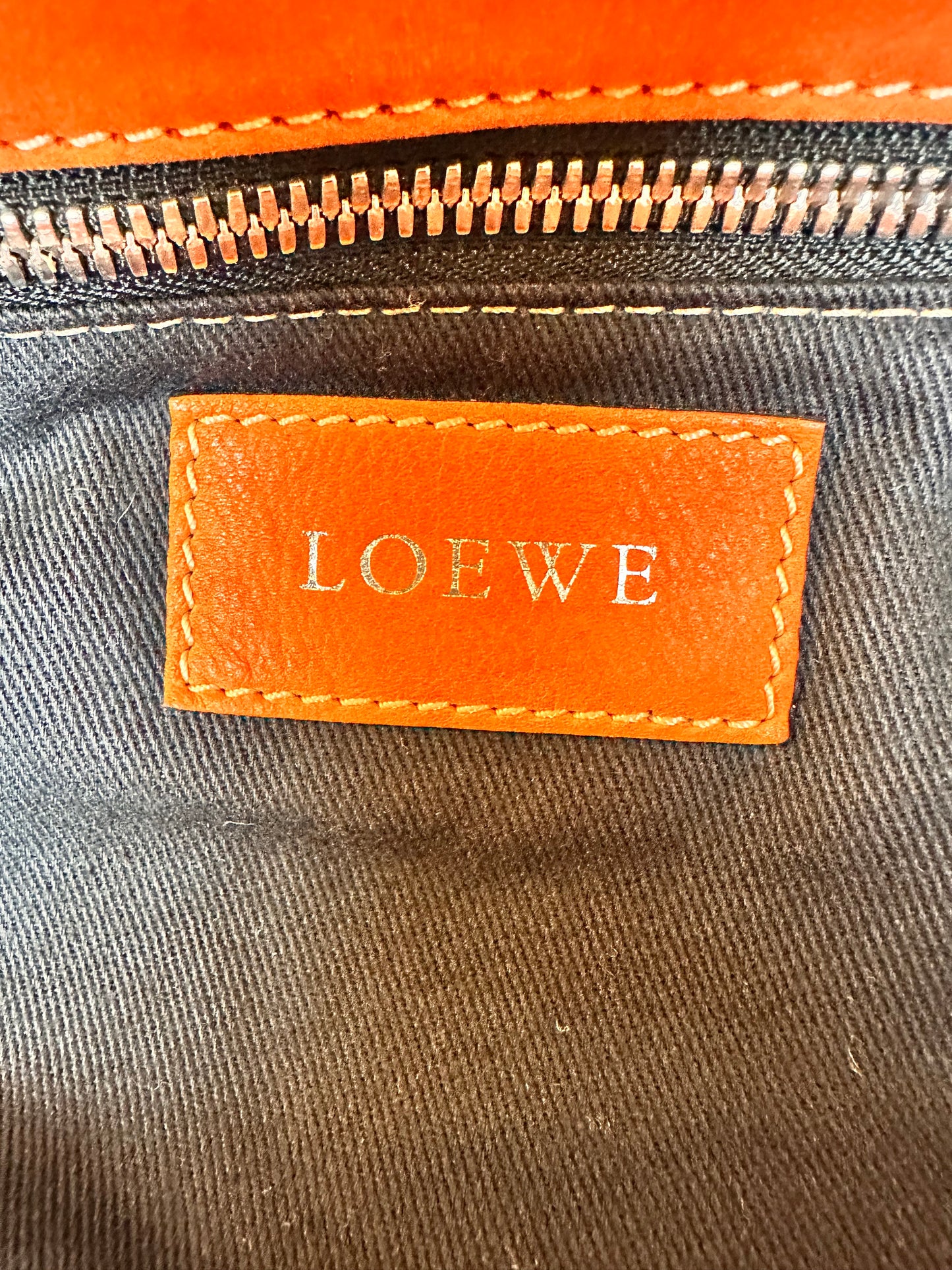 Loewe Anagram Bolso Orange Leather Tote Bag