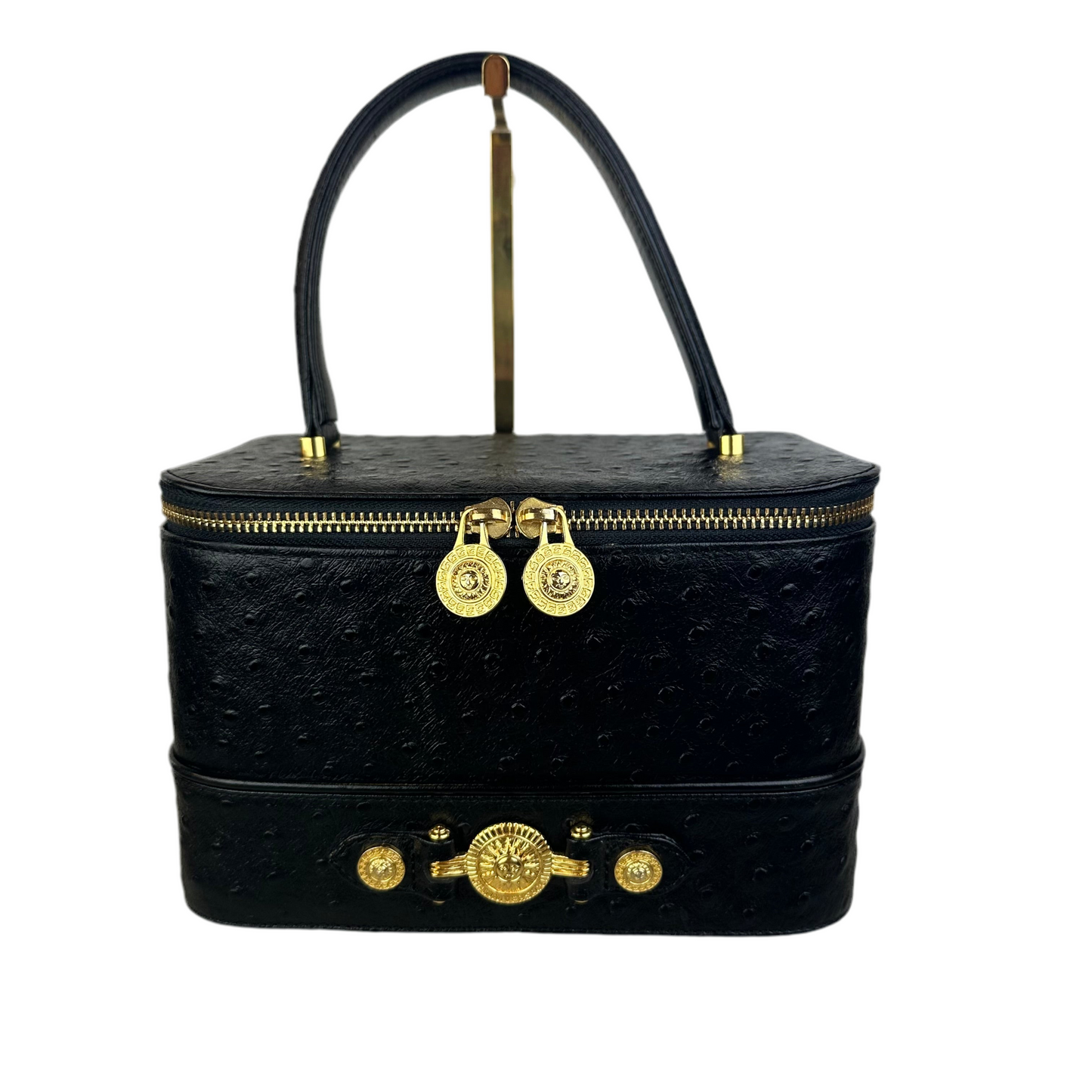 Vintage Versace Ostrich Leather Vanity Bag