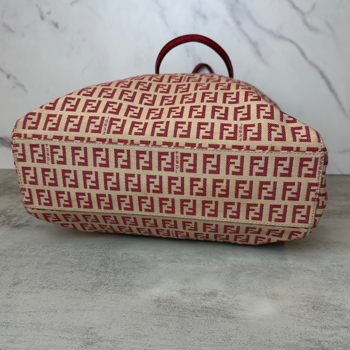 Fendi 1990s Red Zucca Canvas Tote