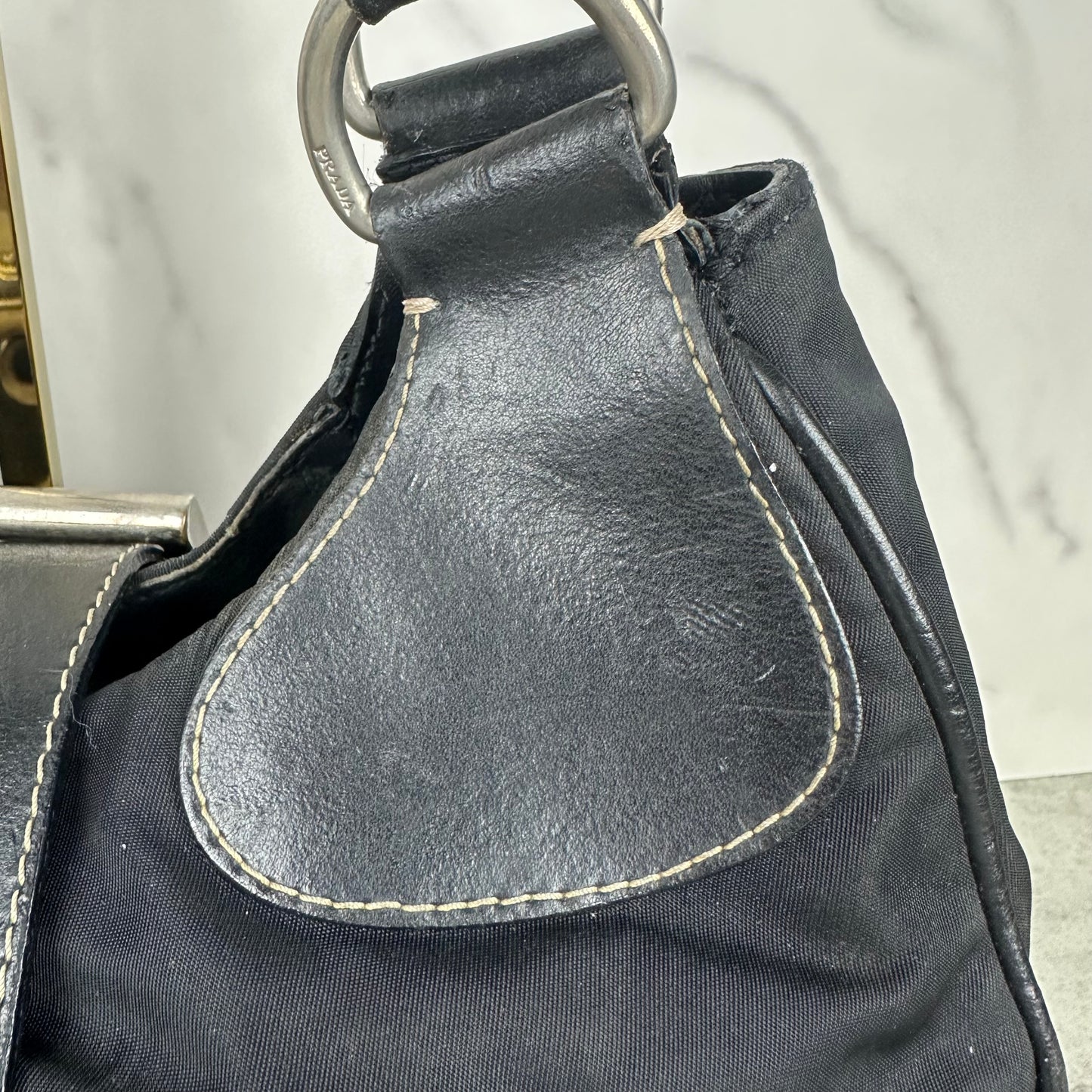 Prada Leather and Nylon Moon Bag