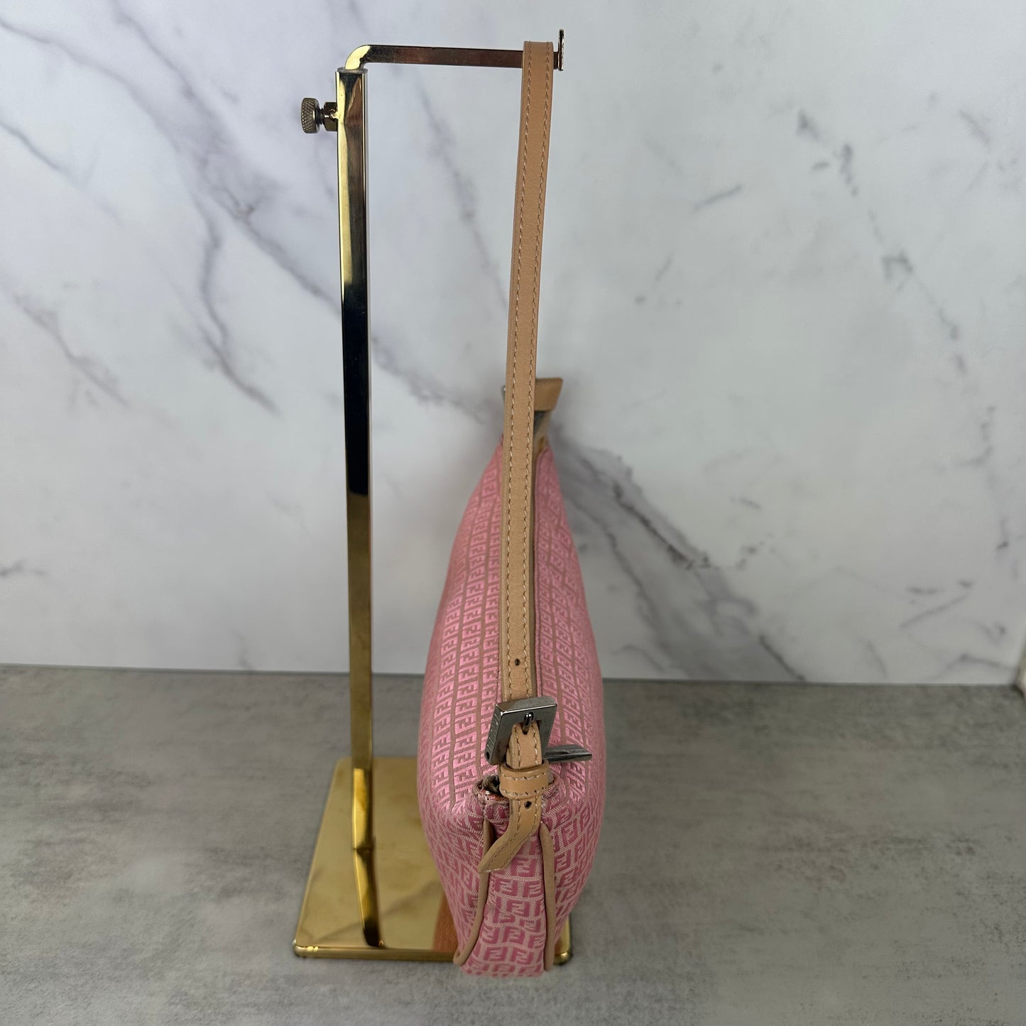 Fendi FF Pink Canvas Pochette