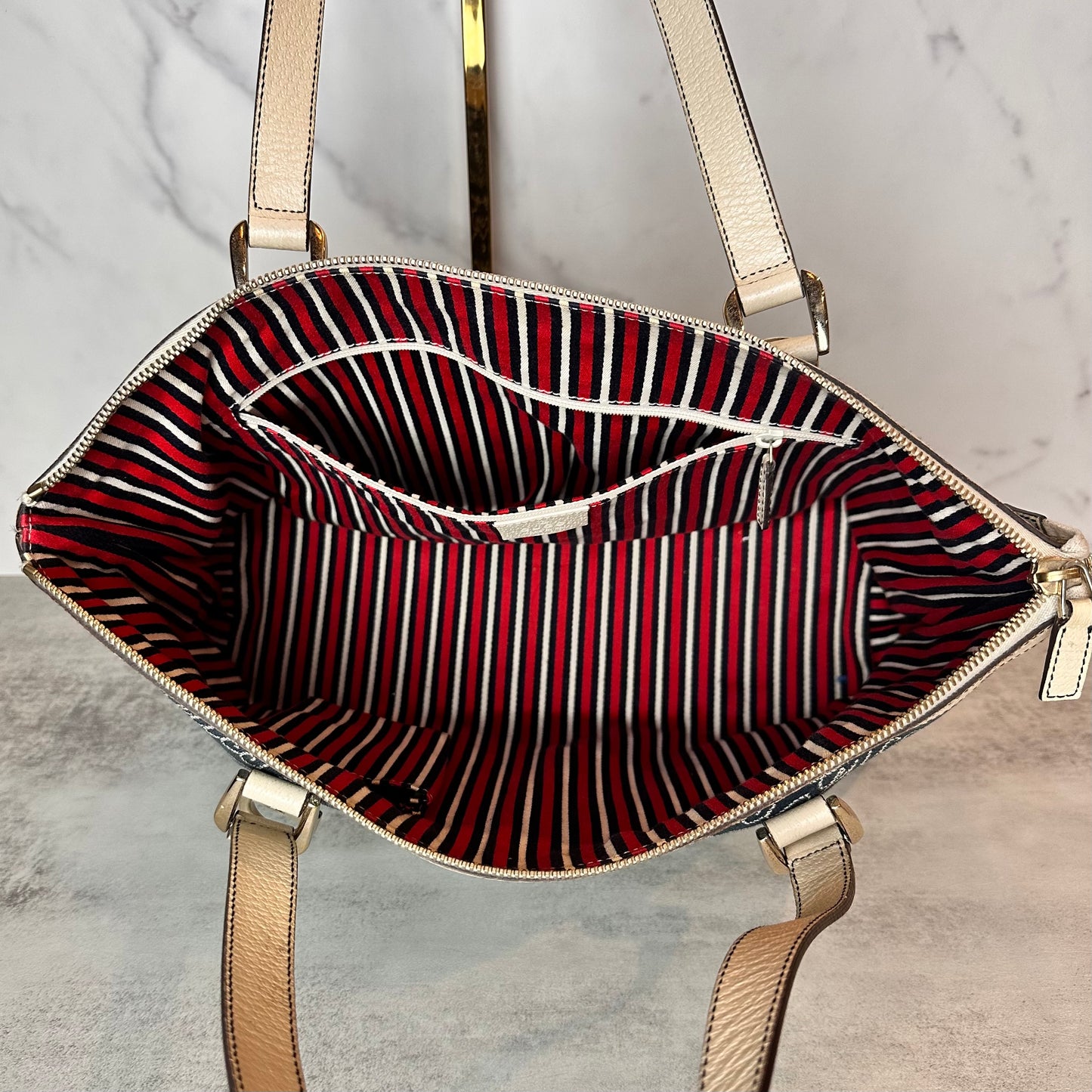 Gucci Nautical Print Abbey D- Ring Shoulder Bag