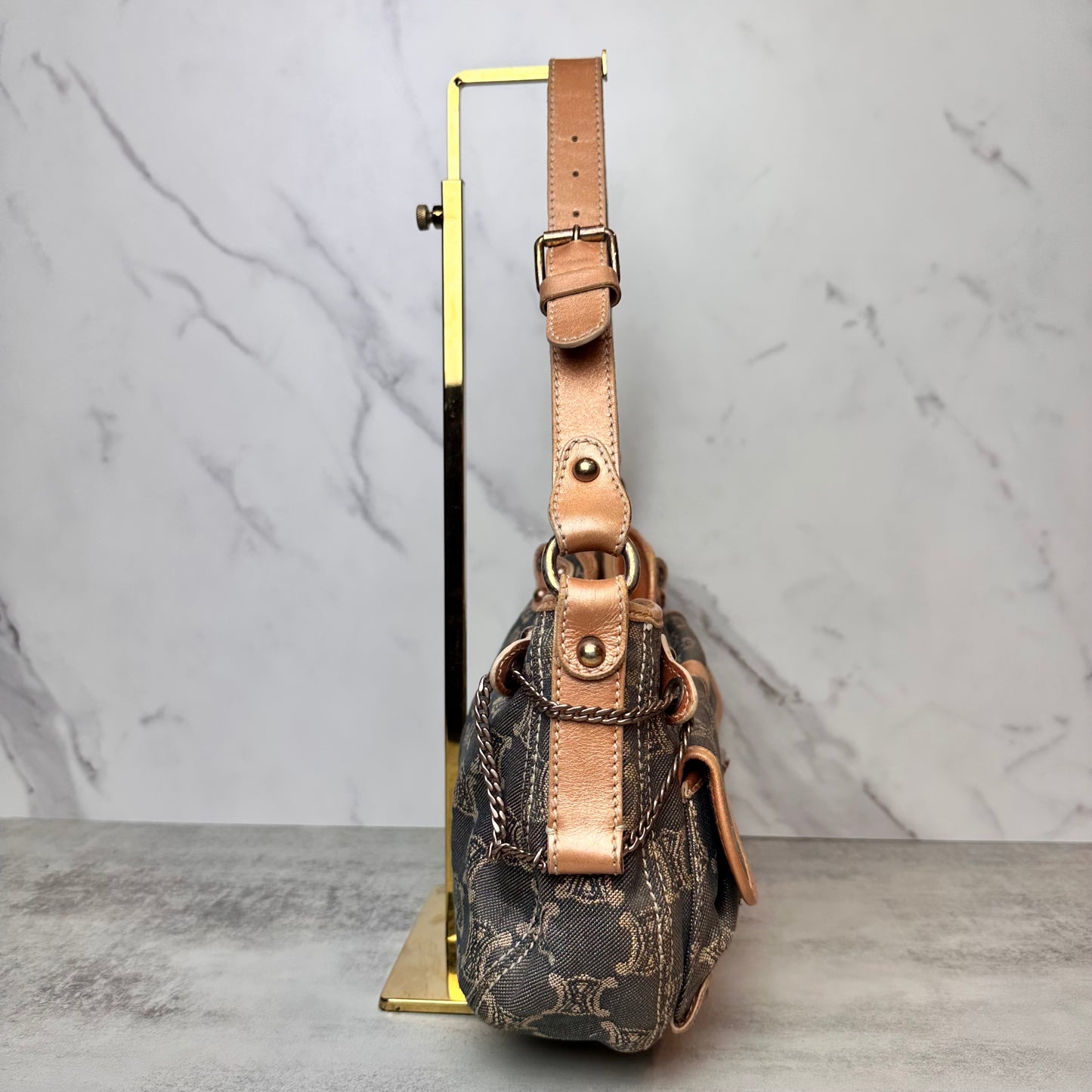 Céline Macadam Denim Shoulder Bag