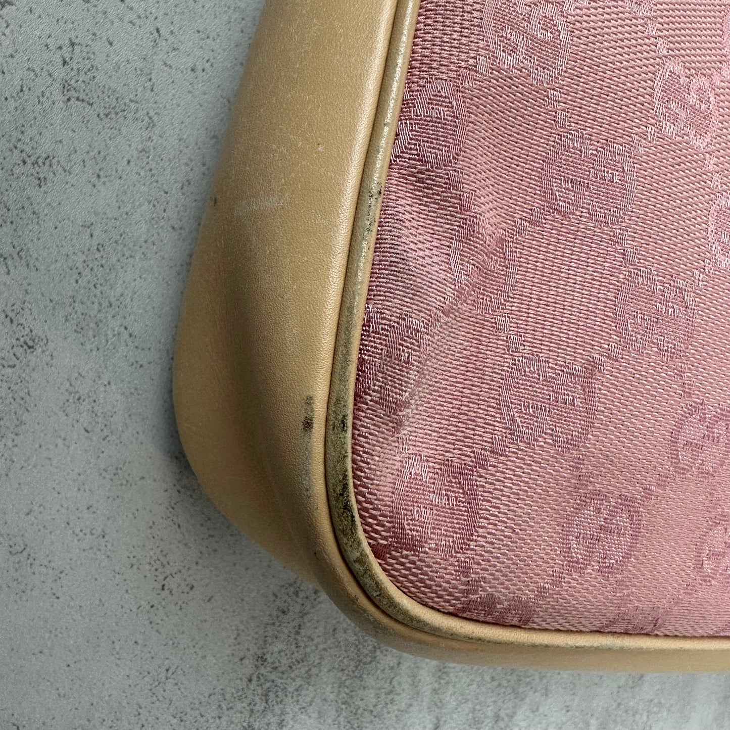 Gucci Pink Bamboo Handle Pochette