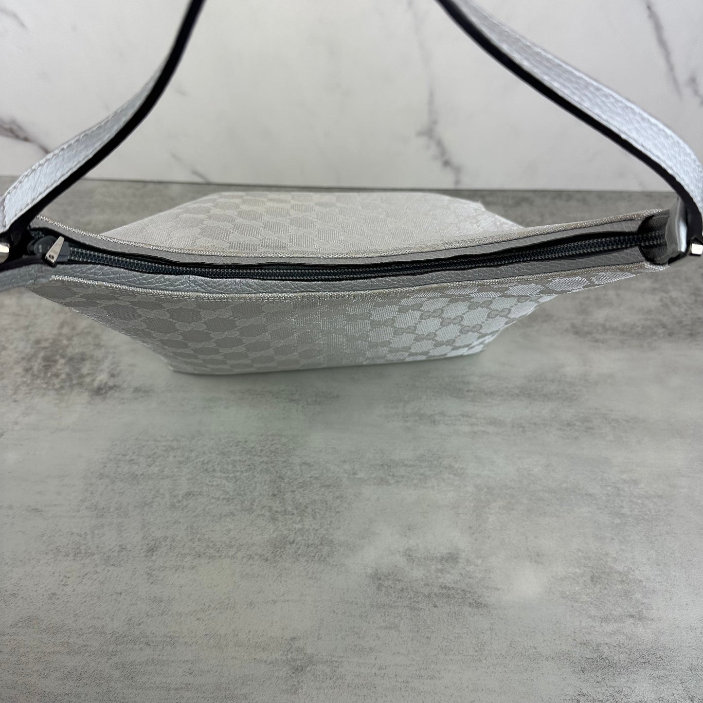 Vintage Gucci Metallic Silver GG Hobo Bag