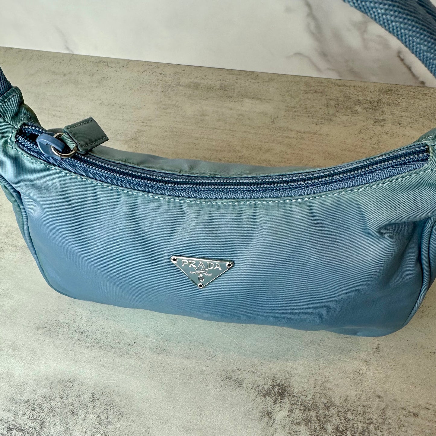 Prada Blue Nylon Pochette