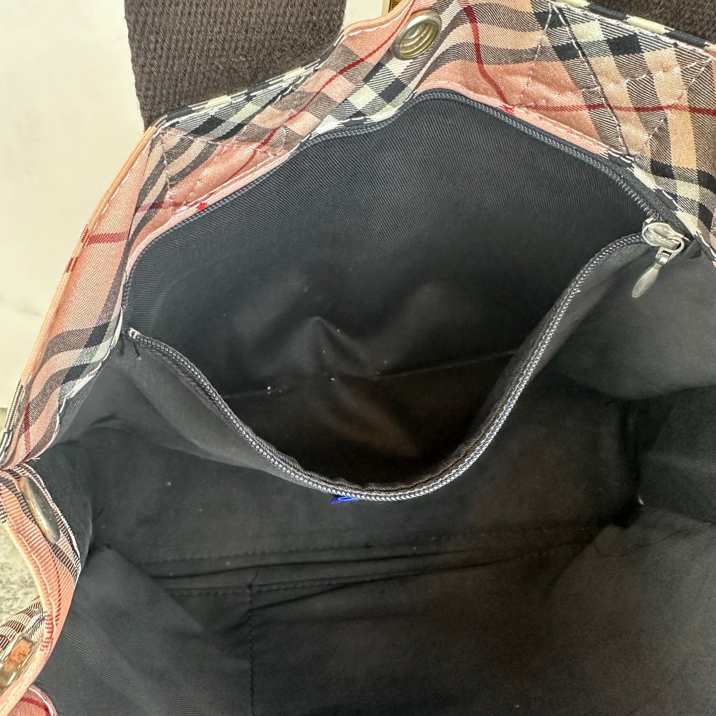 Burberry Nova Check Blue Label Nylon Tote