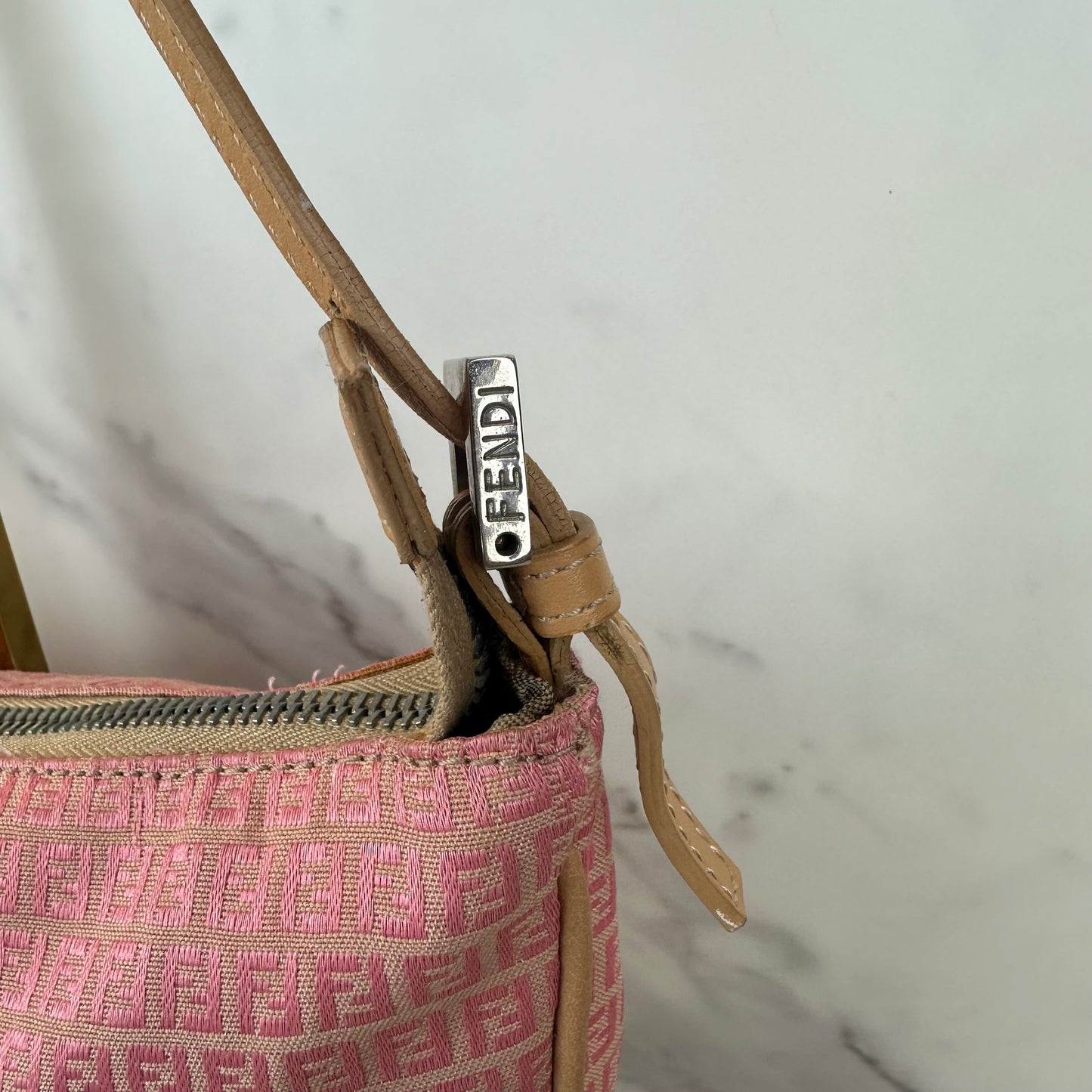 Fendi FF Pink Canvas Pochette