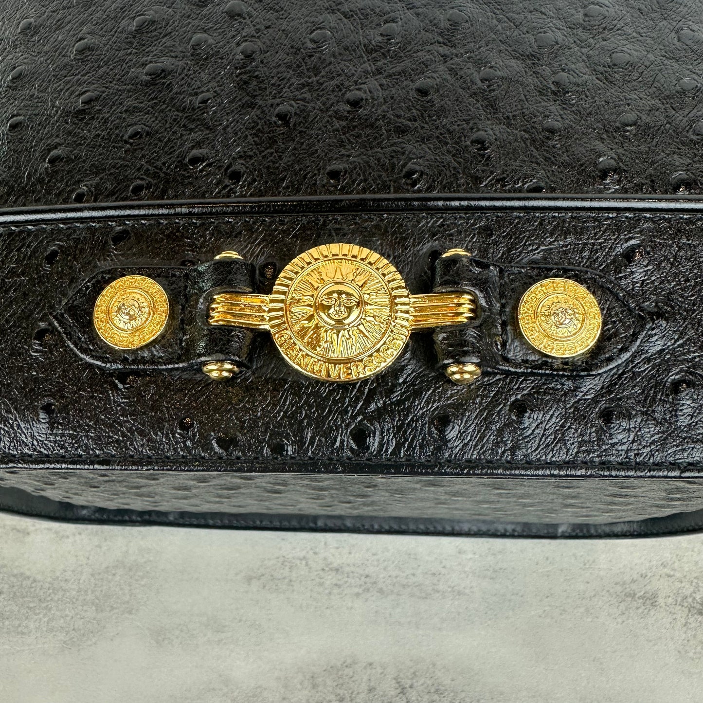 Vintage Versace Ostrich Leather Vanity Bag