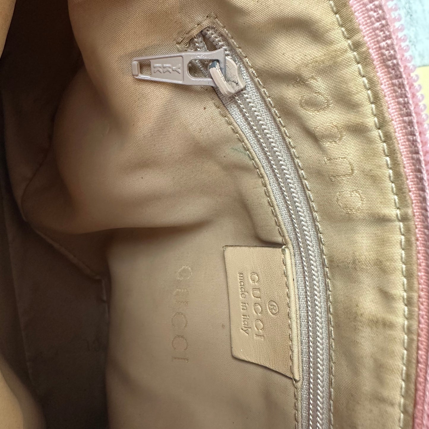 Gucci Pink Bamboo Handle Pochette