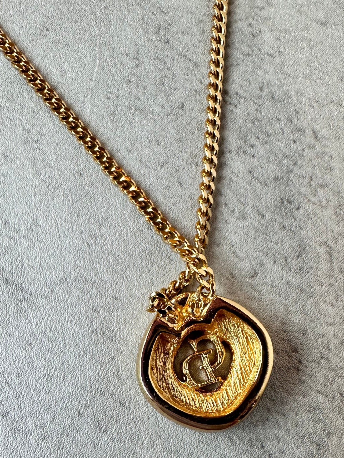 Vintage Dior Rhinestone Pendant Necklace