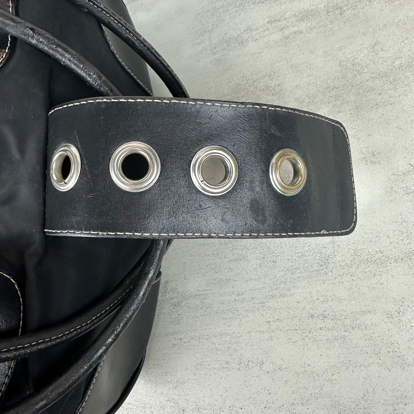 Prada Leather and Nylon Moon Bag