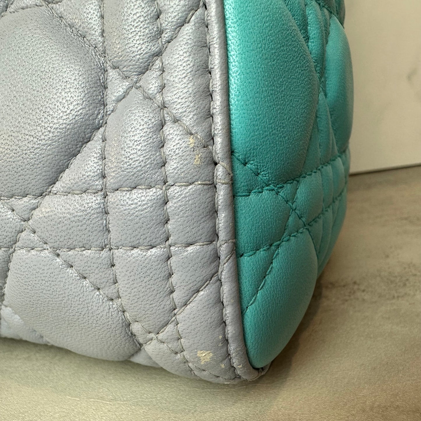 Christian Dior Lambskin Cannage Medium Bi-Color Lady Dior