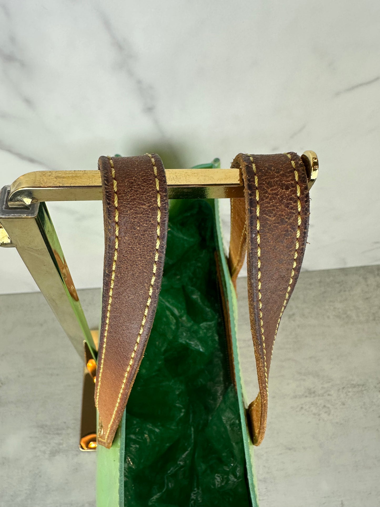 Louis Vuitton Green Vernis Reade PM