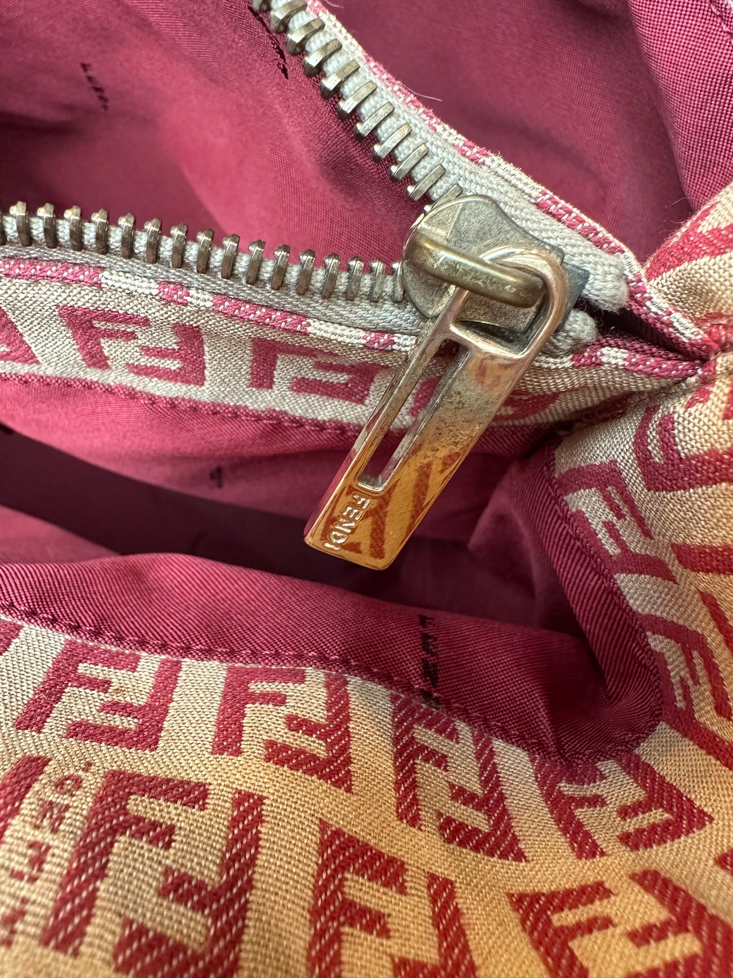 Fendi 1990s Red Zucca Canvas Tote