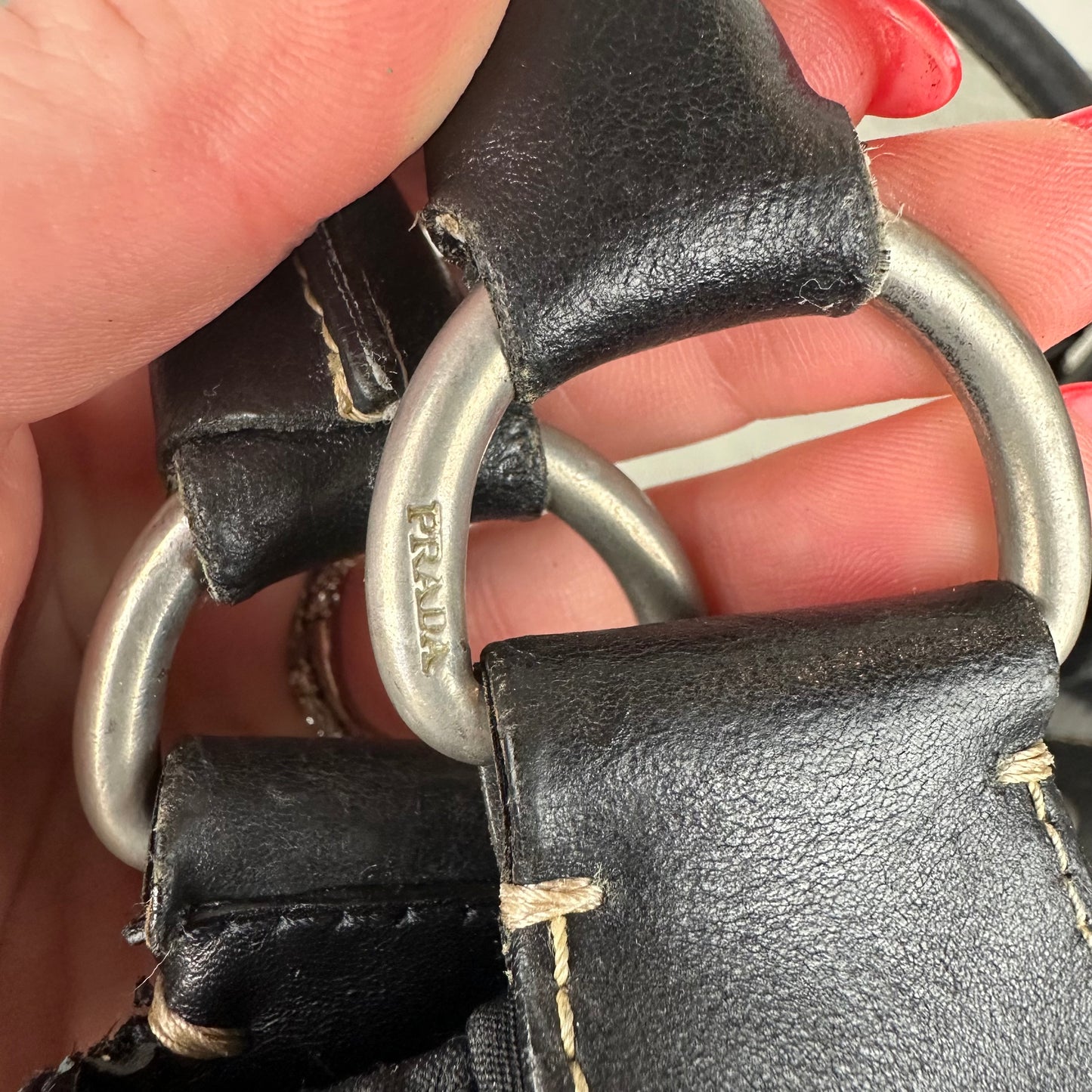 Prada Leather and Nylon Moon Bag
