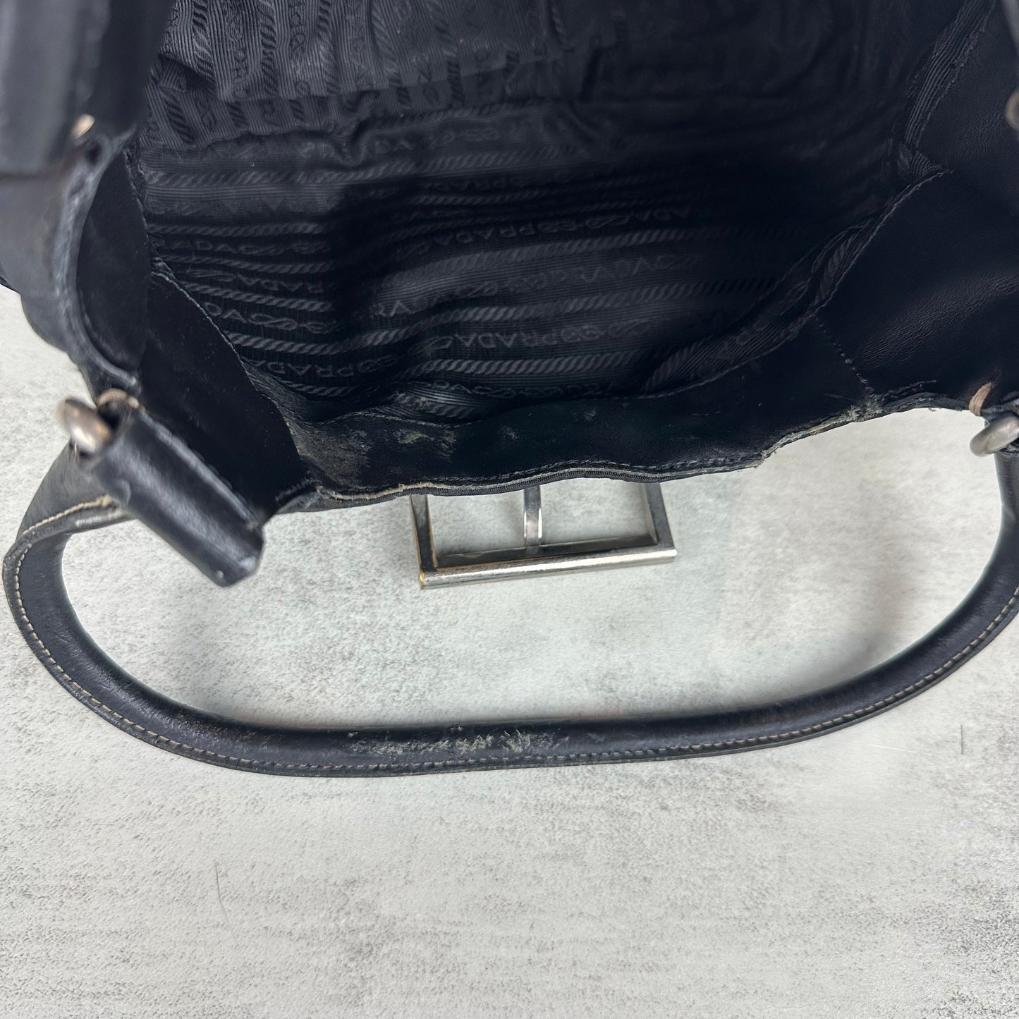 Prada Leather and Nylon Moon Bag
