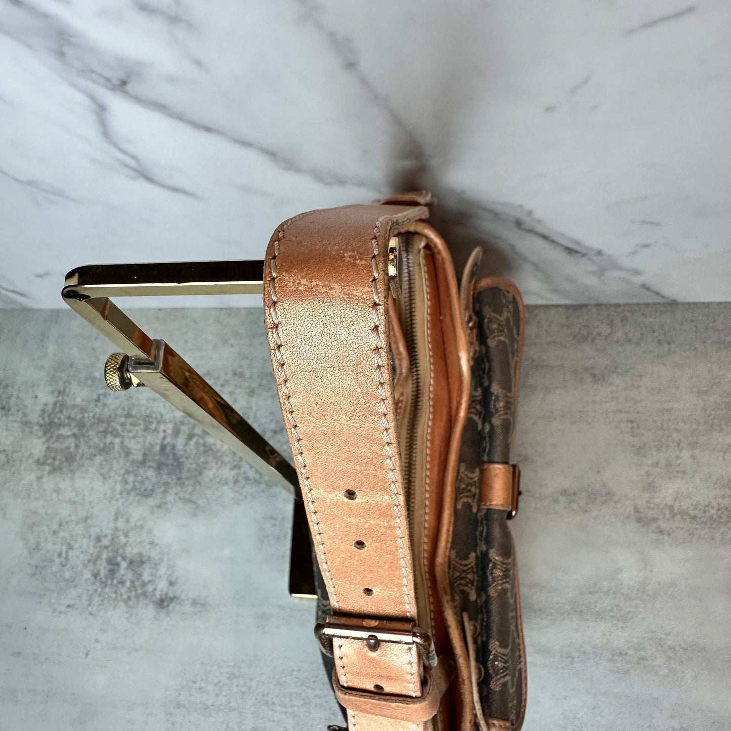 Céline Macadam Denim Shoulder Bag