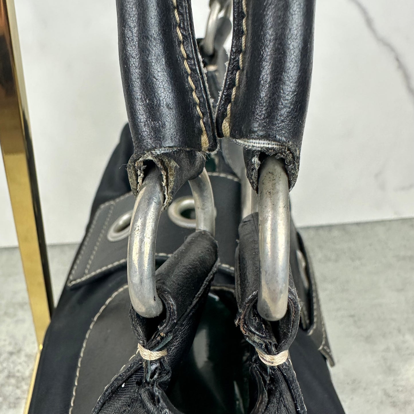 Prada Leather and Nylon Moon Bag