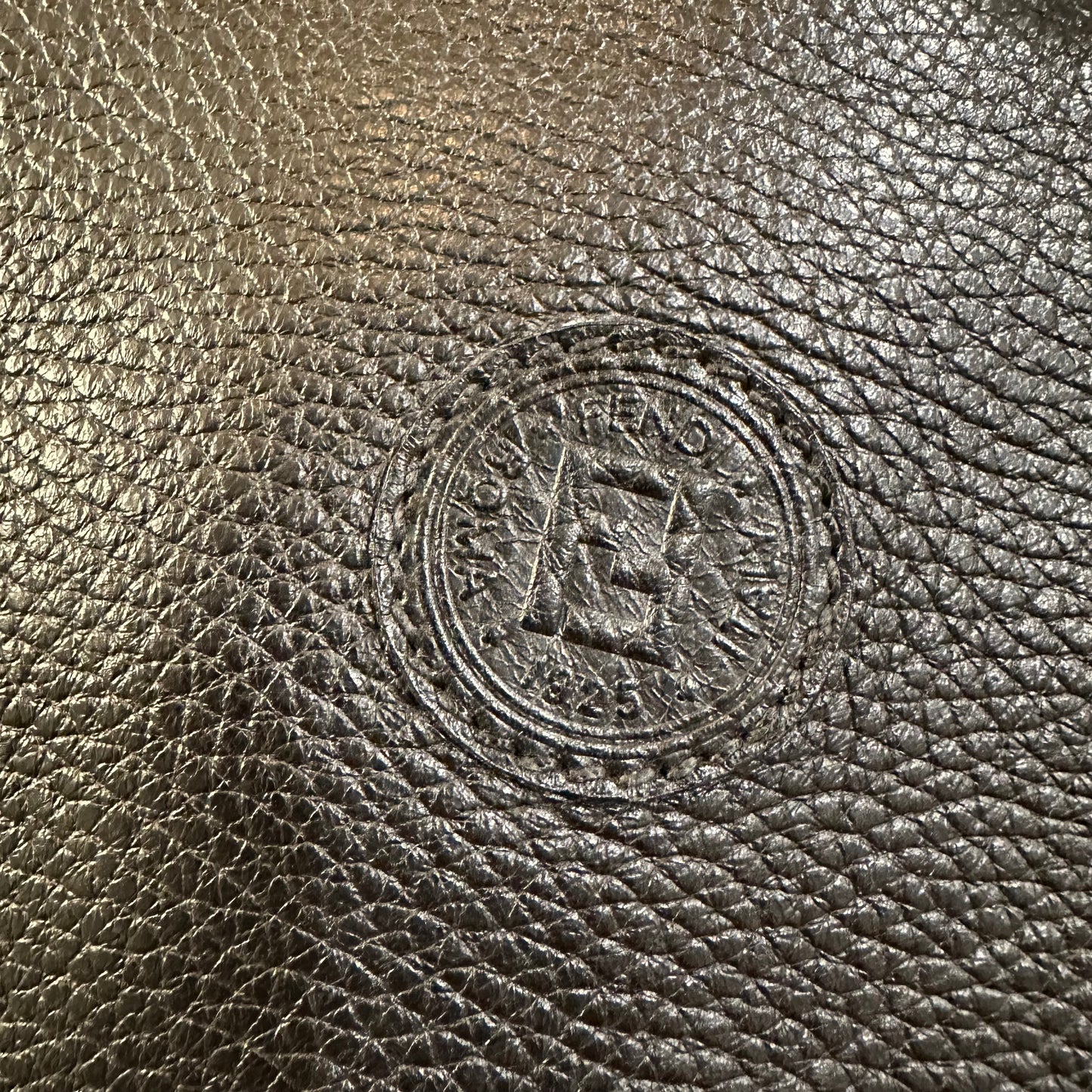 Fendi Black Pebbled Leather Boston Bag