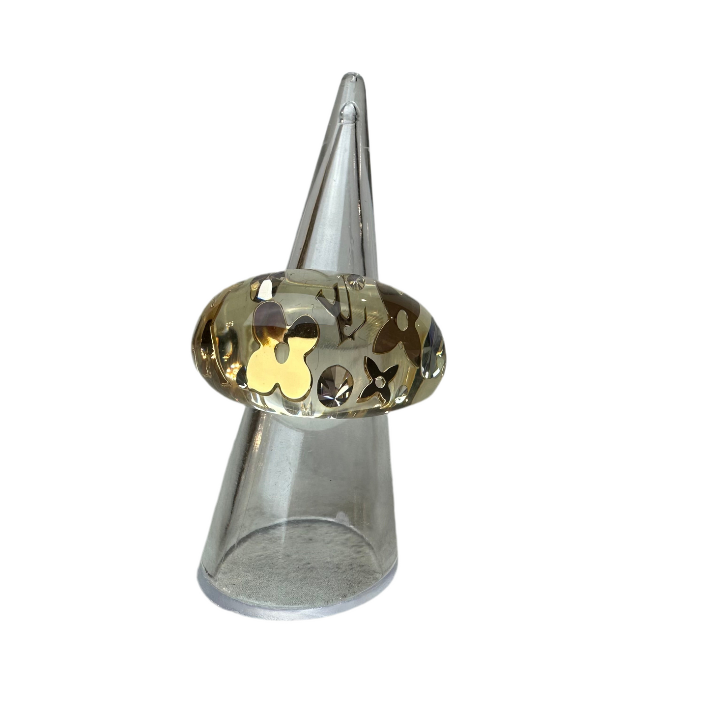 Louis Vuitton Resin Inclusion Dome Ring Size 5