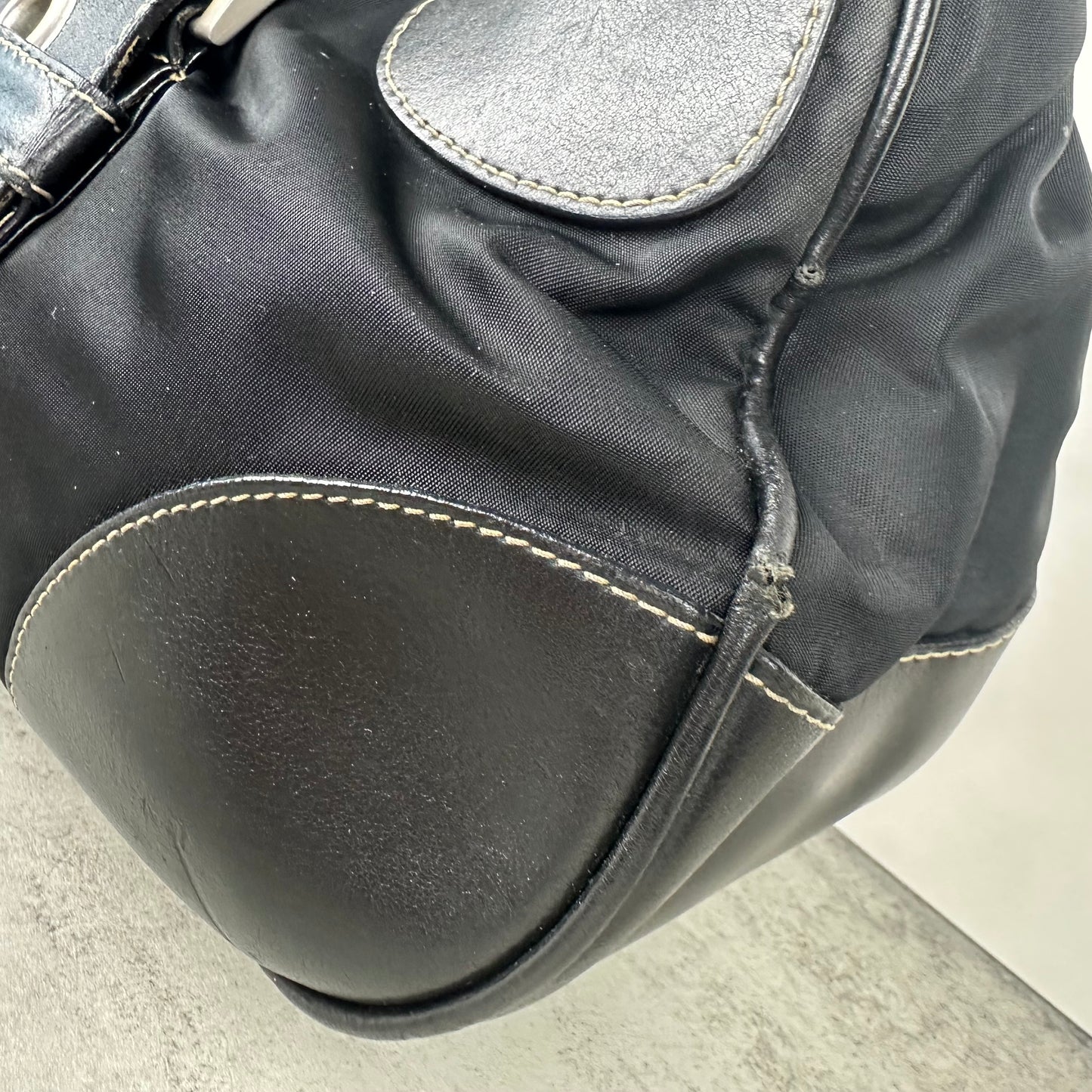 Prada Leather and Nylon Moon Bag