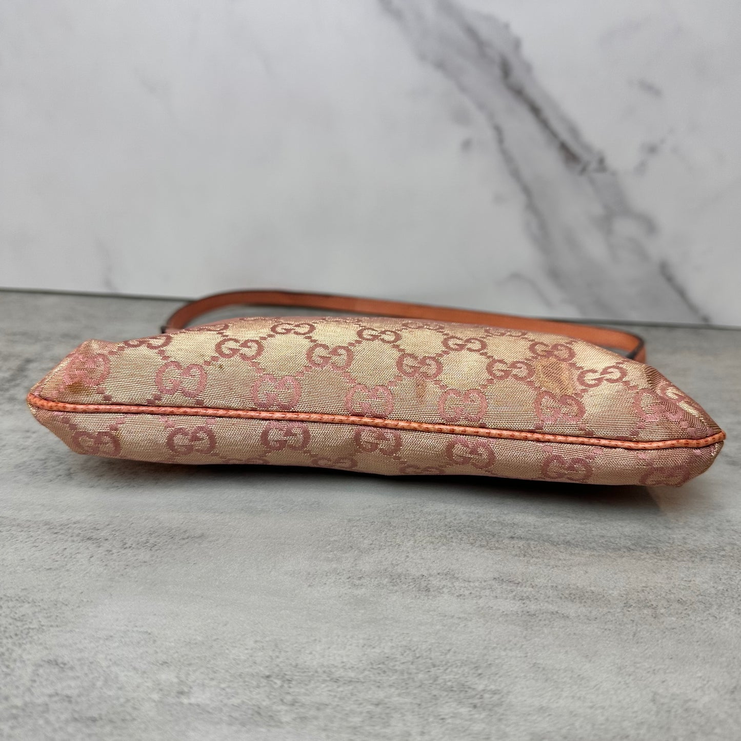 RARE Vintage Gucci Monogram Pochette with Bee Charm