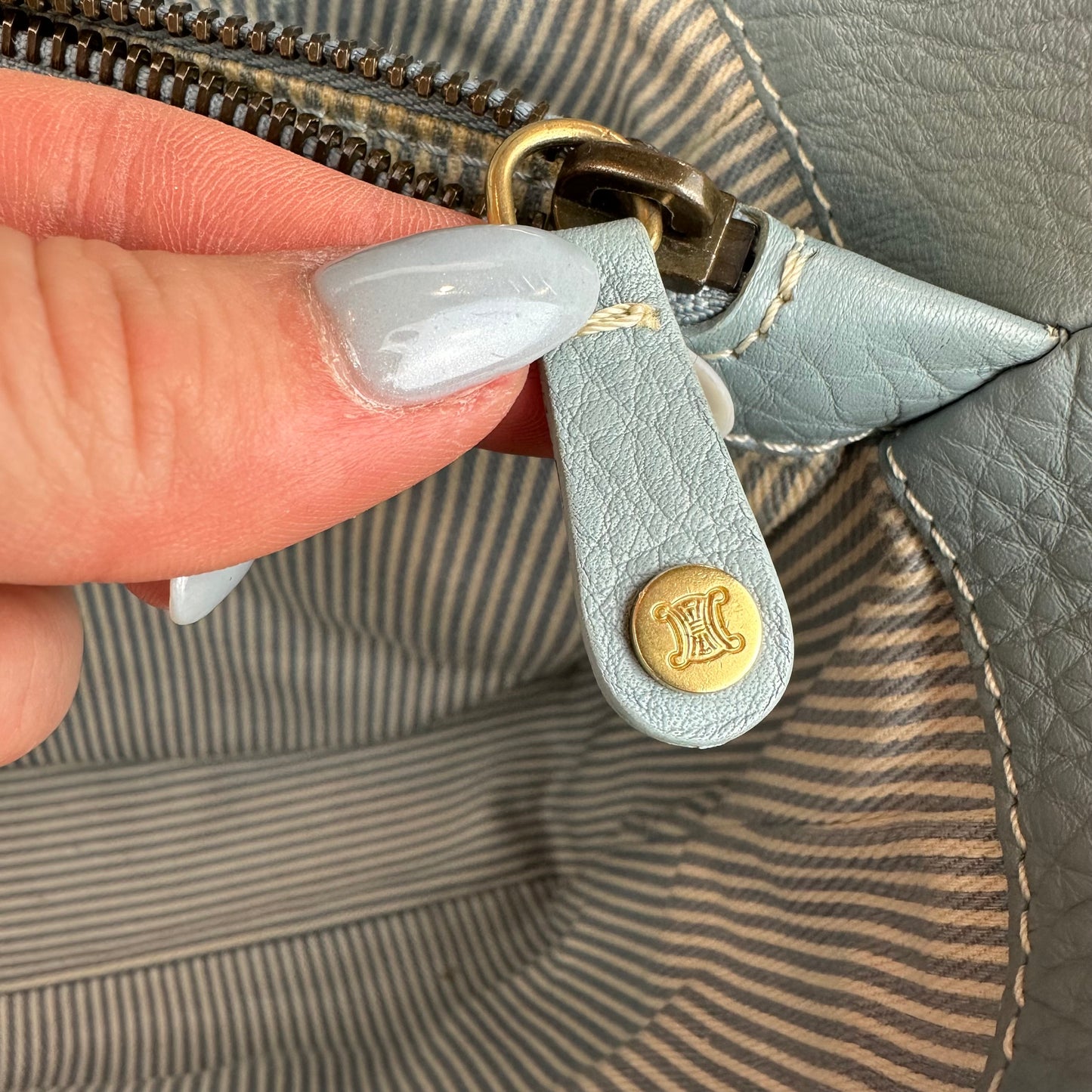 Celine Blue Leather Boogie Bag