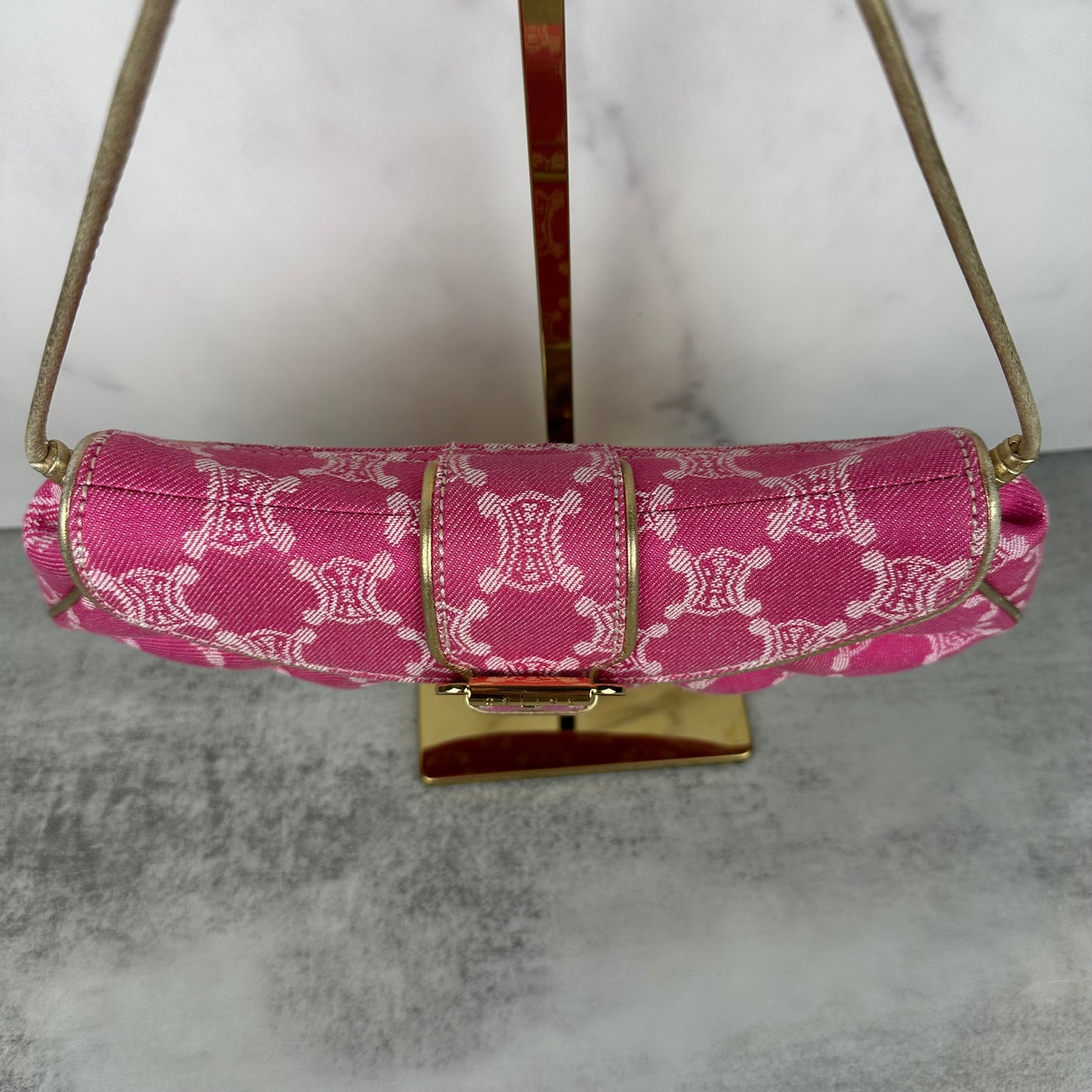 Celine Macadam Pink Denim Pochette