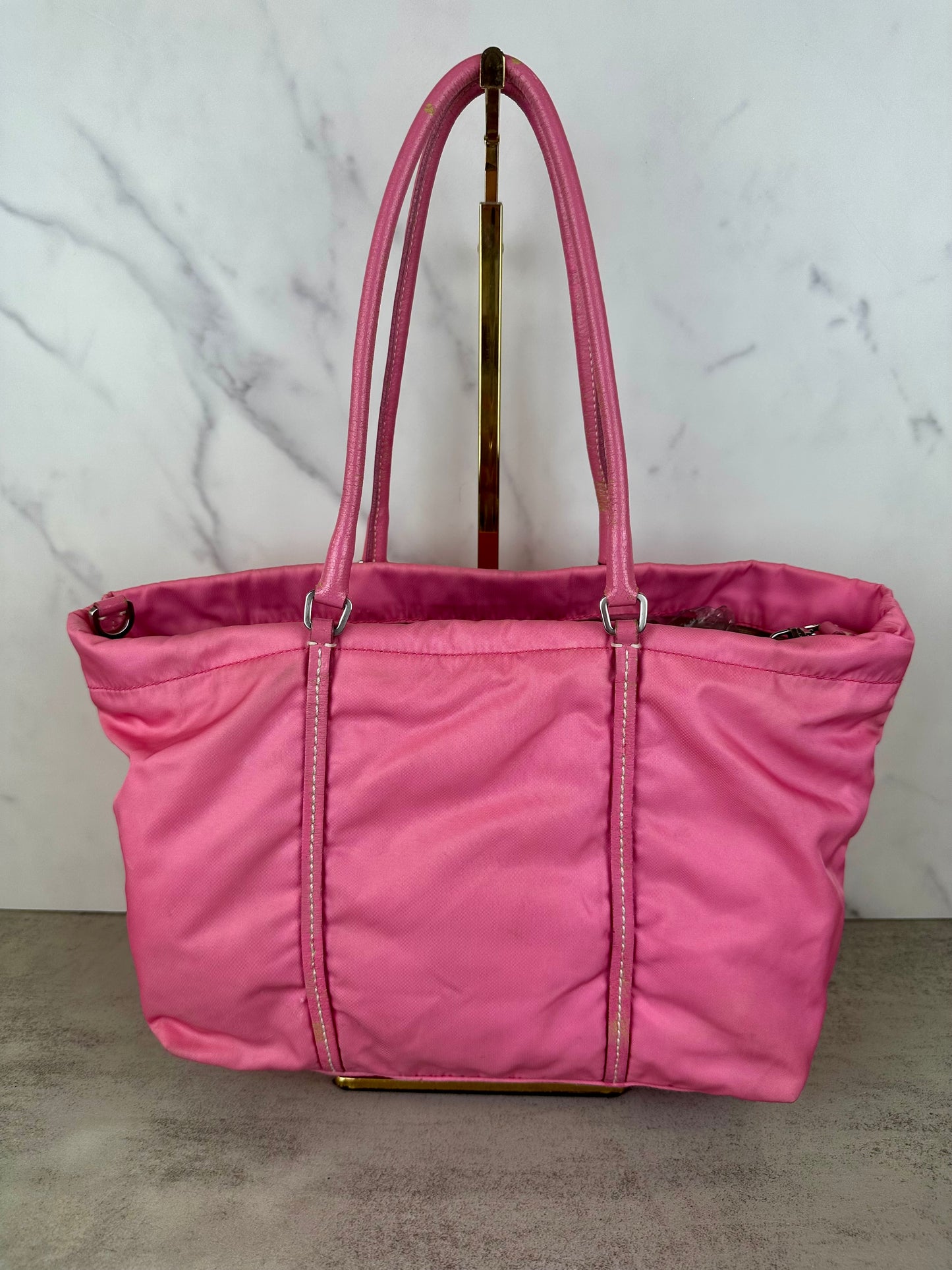 Prada Pink Nylon & Leather Tote