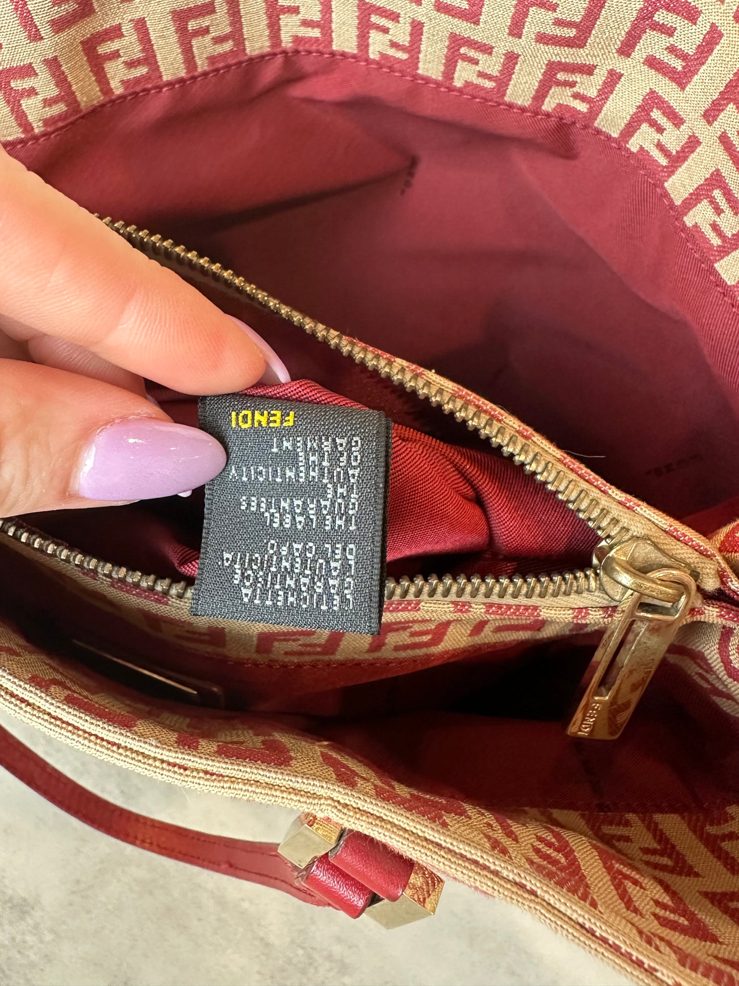 Fendi 1990s Red Zucca Canvas Tote