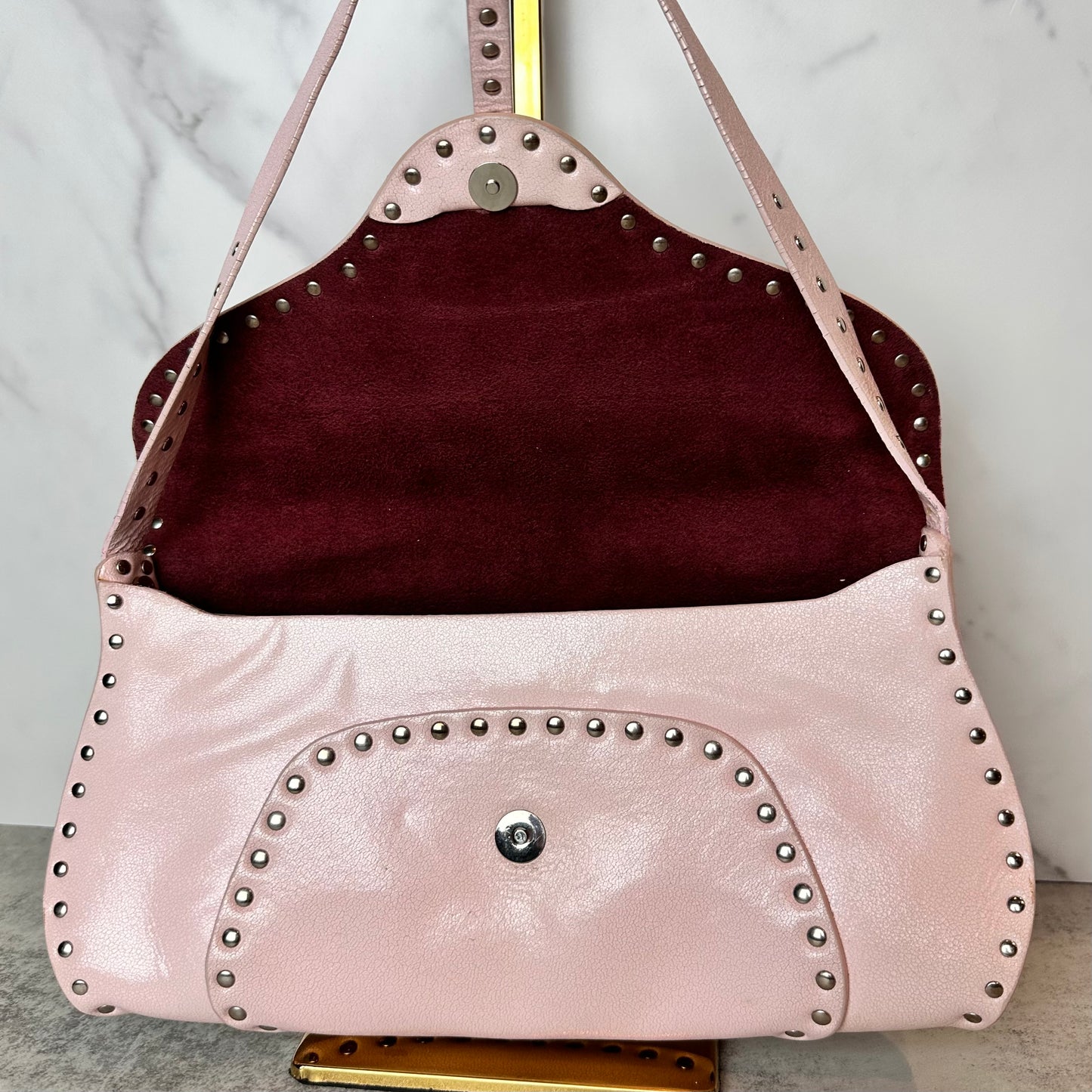 Vintage Celine Pebbled Leather Shoulder Bag
