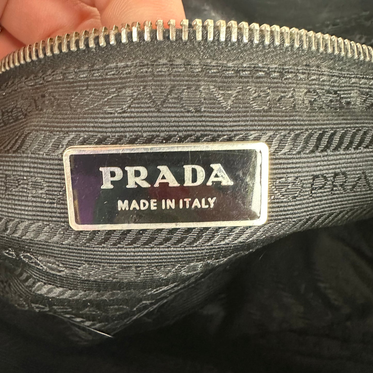 Prada Leather and Nylon Moon Bag