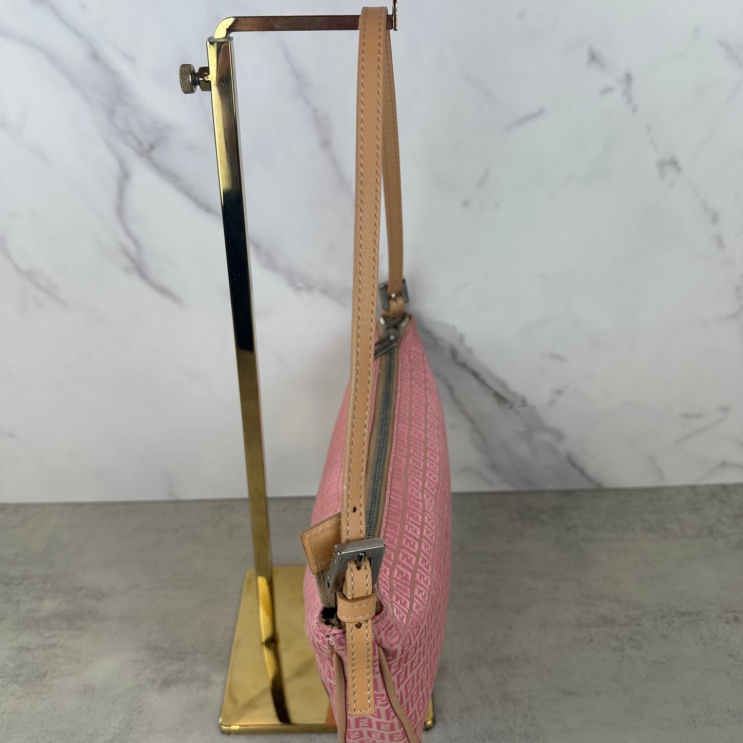 Fendi FF Pink Canvas Pochette